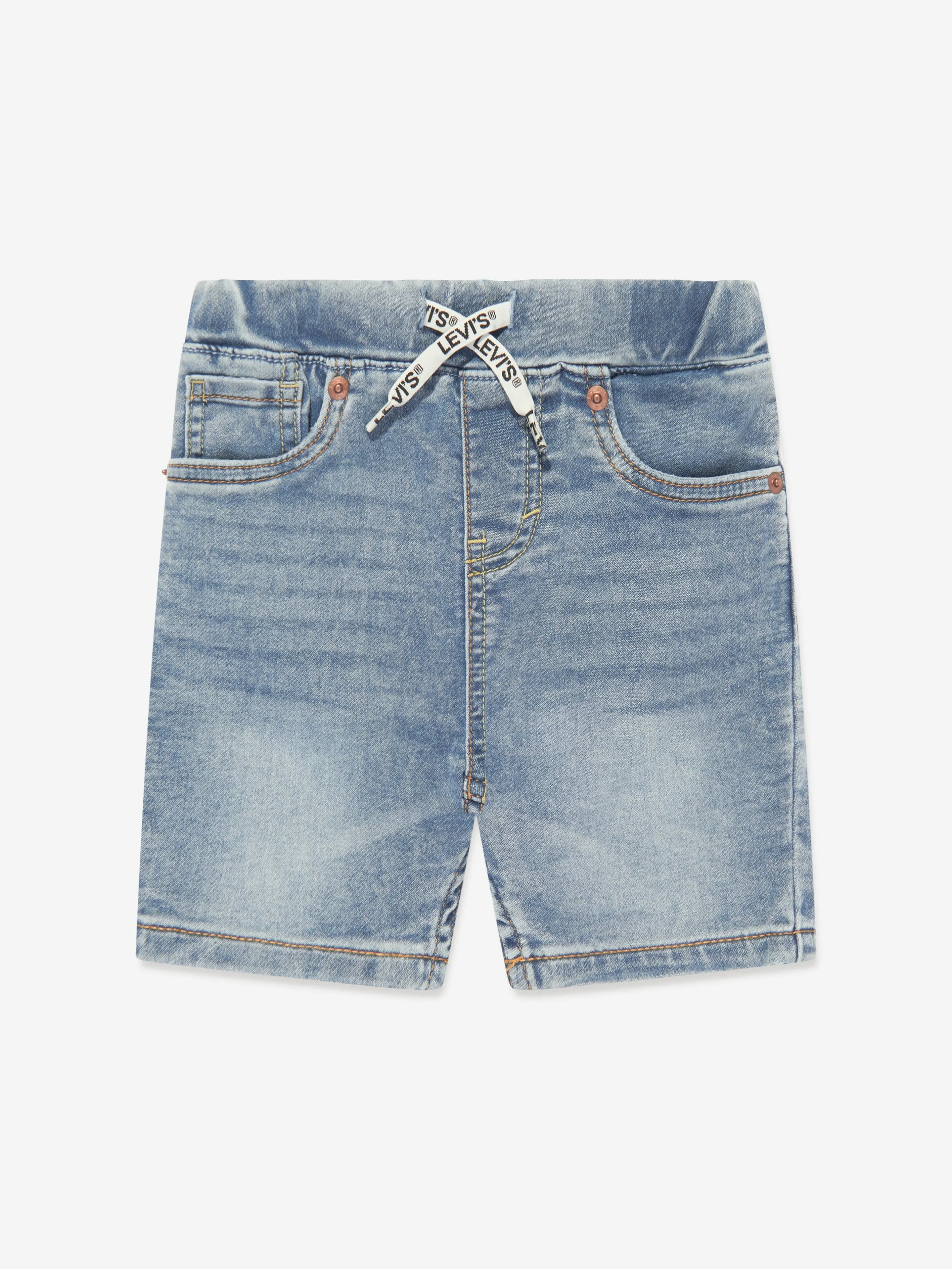 Boys Skinny Fit Dobby Shorts in Blue