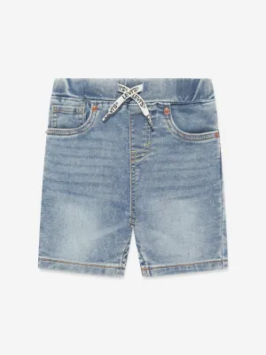 Boys Skinny Fit Dobby Shorts in Blue