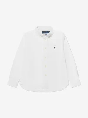 Boys Slim Fit Oxford Shirt in White