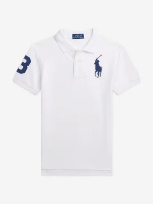 Boys Slim Fit Polo Shirt in White