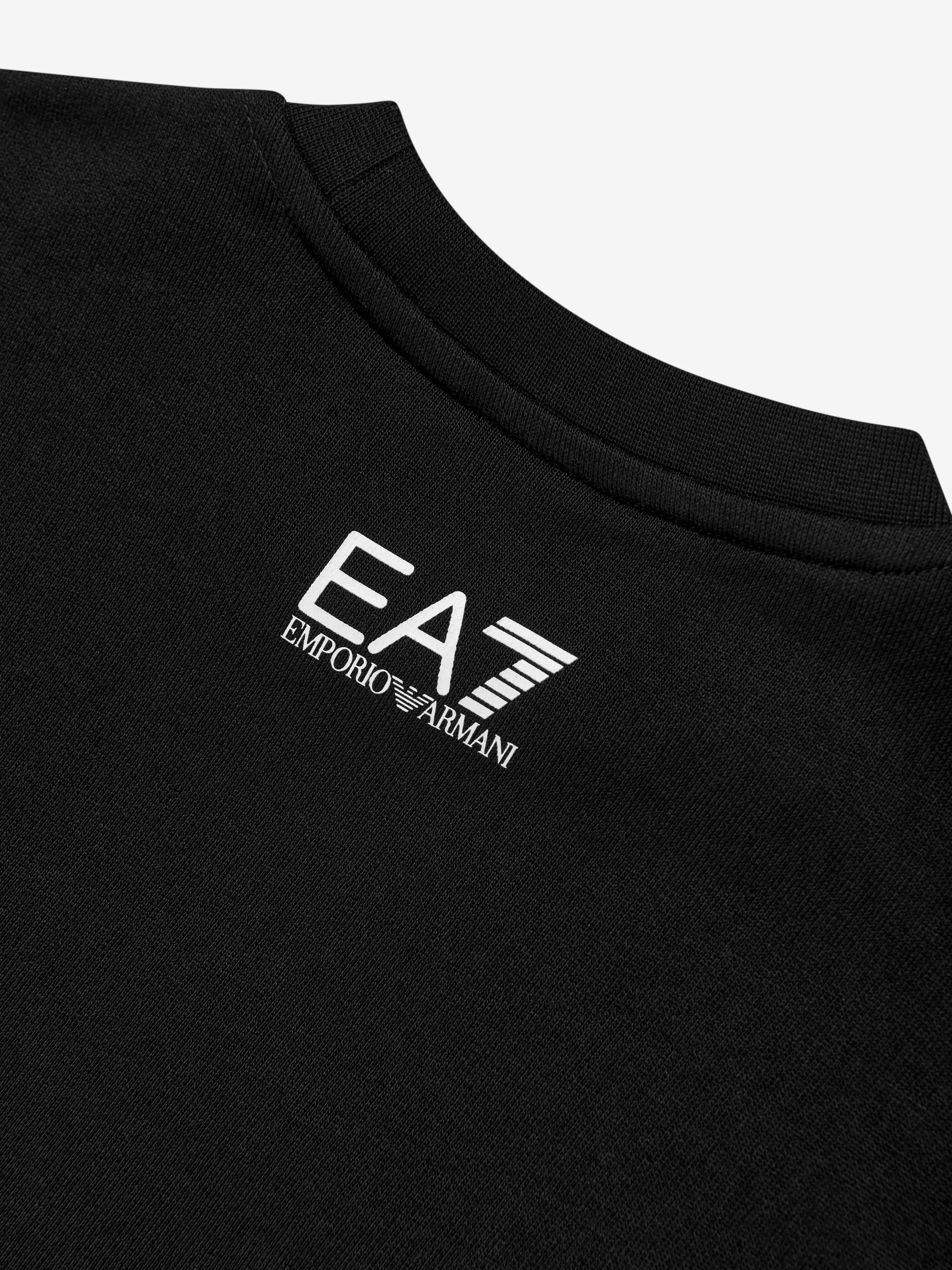 Boys Striped Logo Sweatshirt in Black