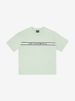 Boys Striped Logo T-Shirt in Green