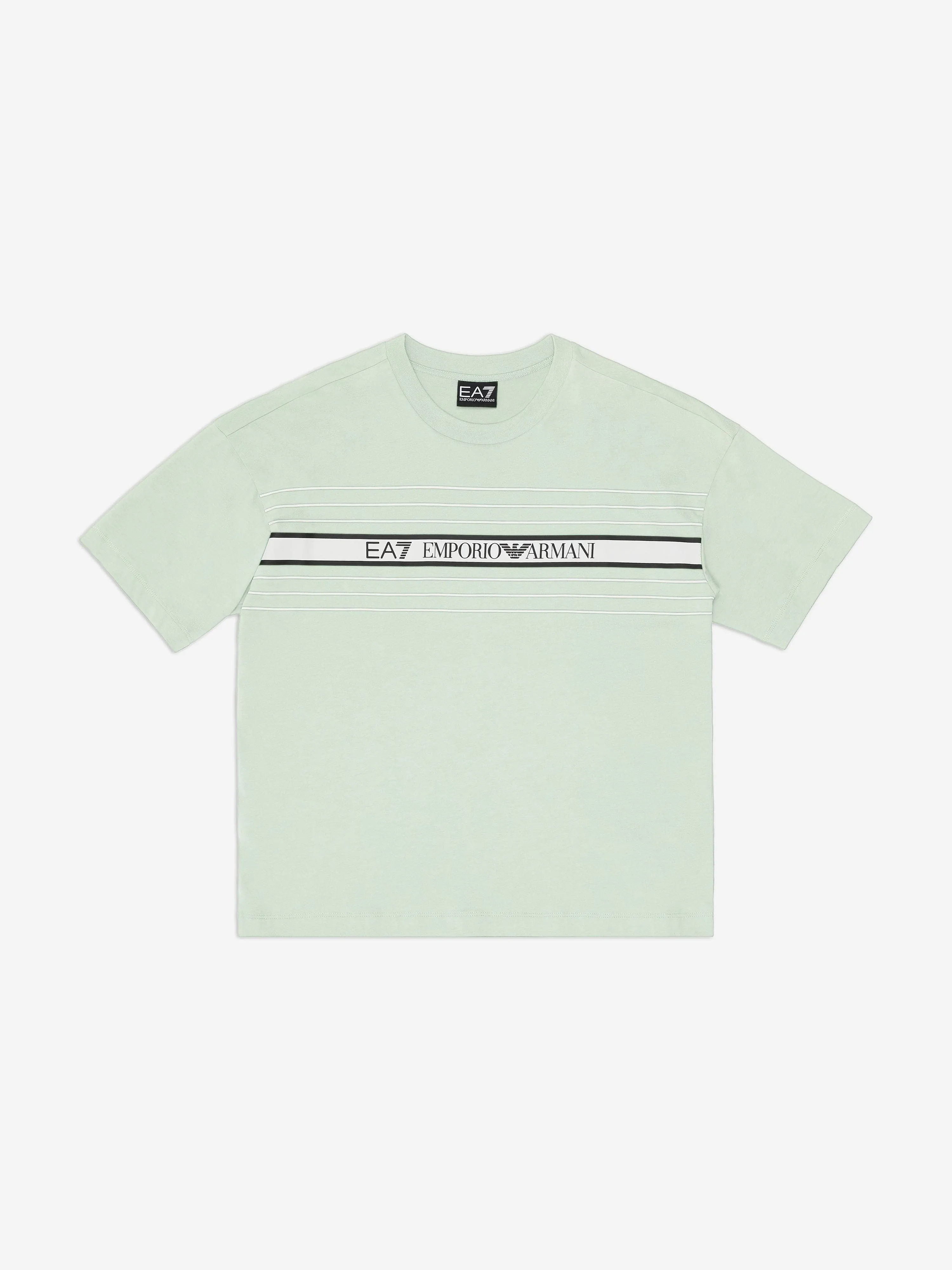 Boys Striped Logo T-Shirt in Green