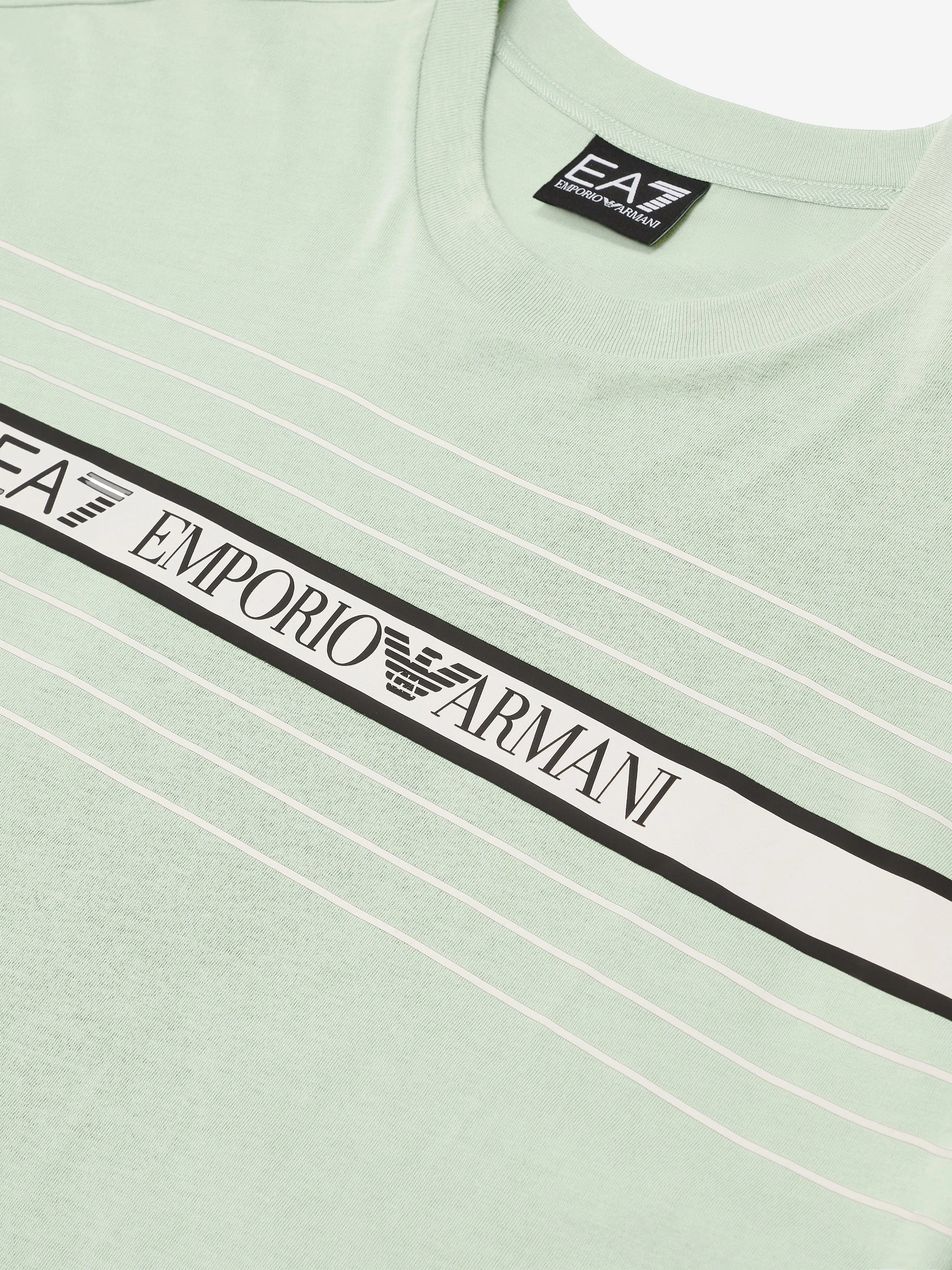 Boys Striped Logo T-Shirt in Green