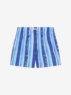 Boys Striped Swim Shorts in Blue