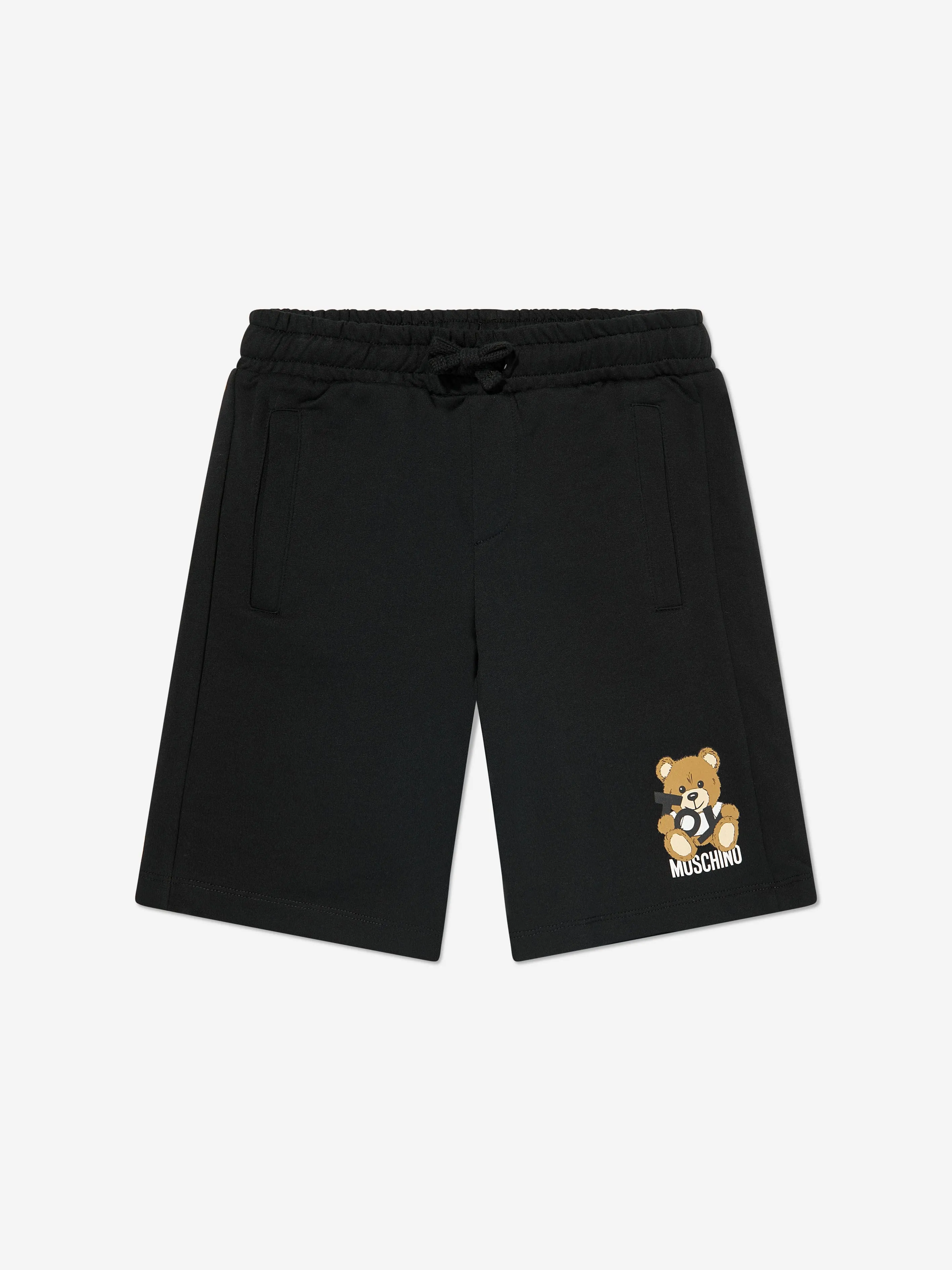 Boys Teddy Bear Logo Shorts in Black