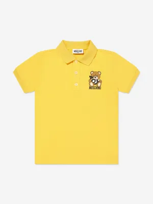 Boys Teddy Bear Polo Shirt in Yellow