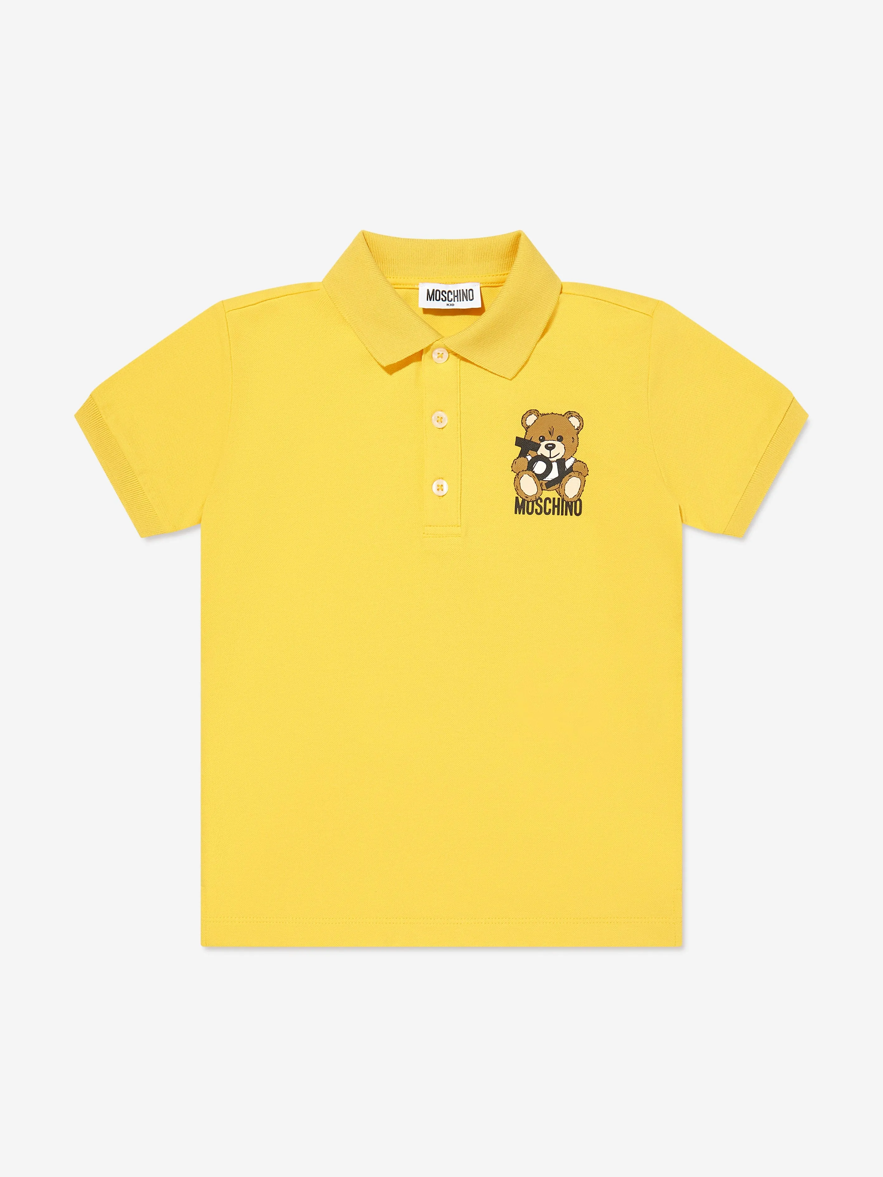 Boys Teddy Bear Polo Shirt in Yellow