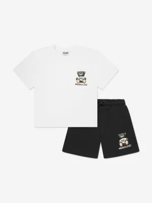 Boys Teddy Bear Short Set in White