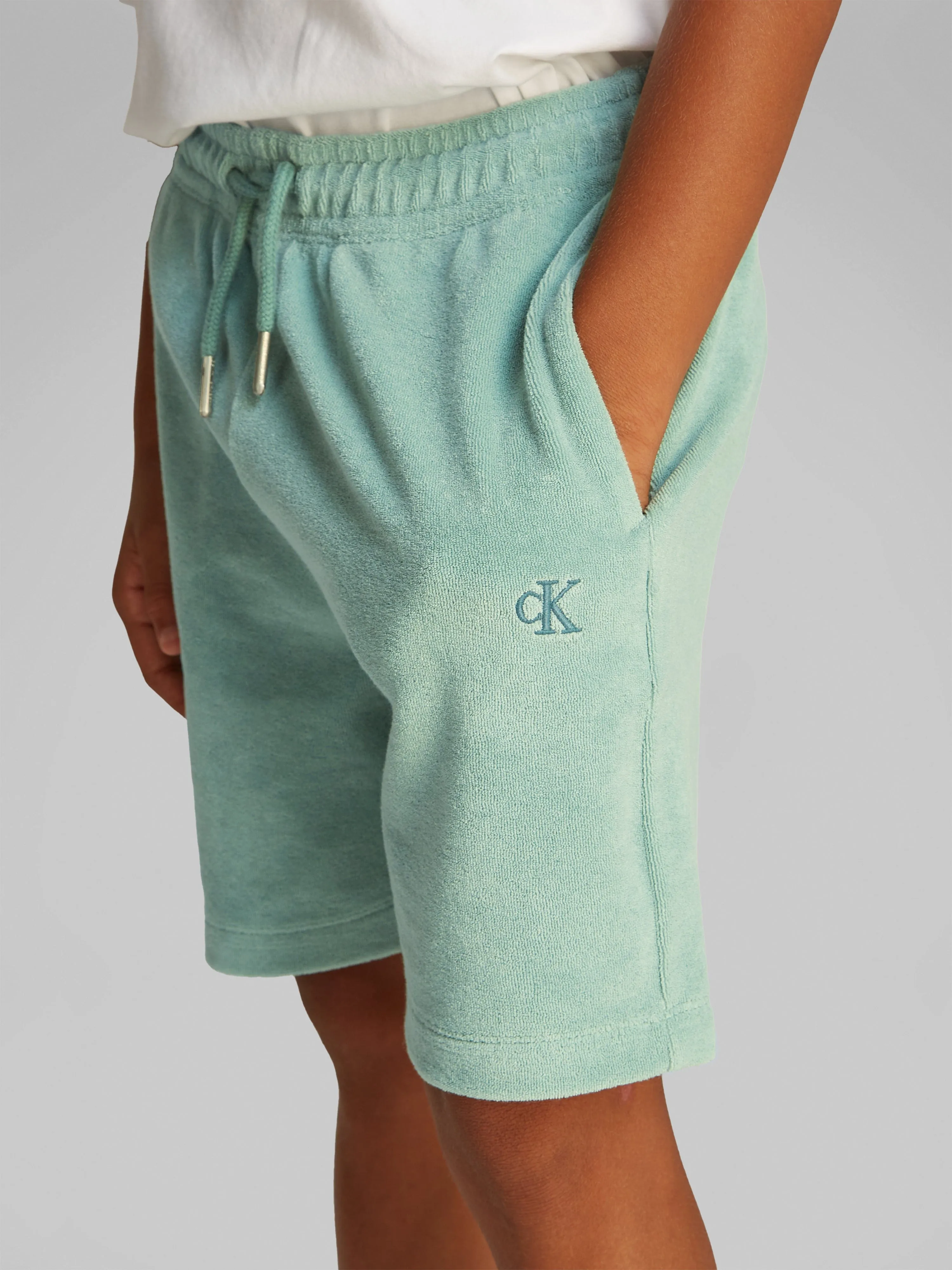 Boys Towelling Texture Shorts in Green