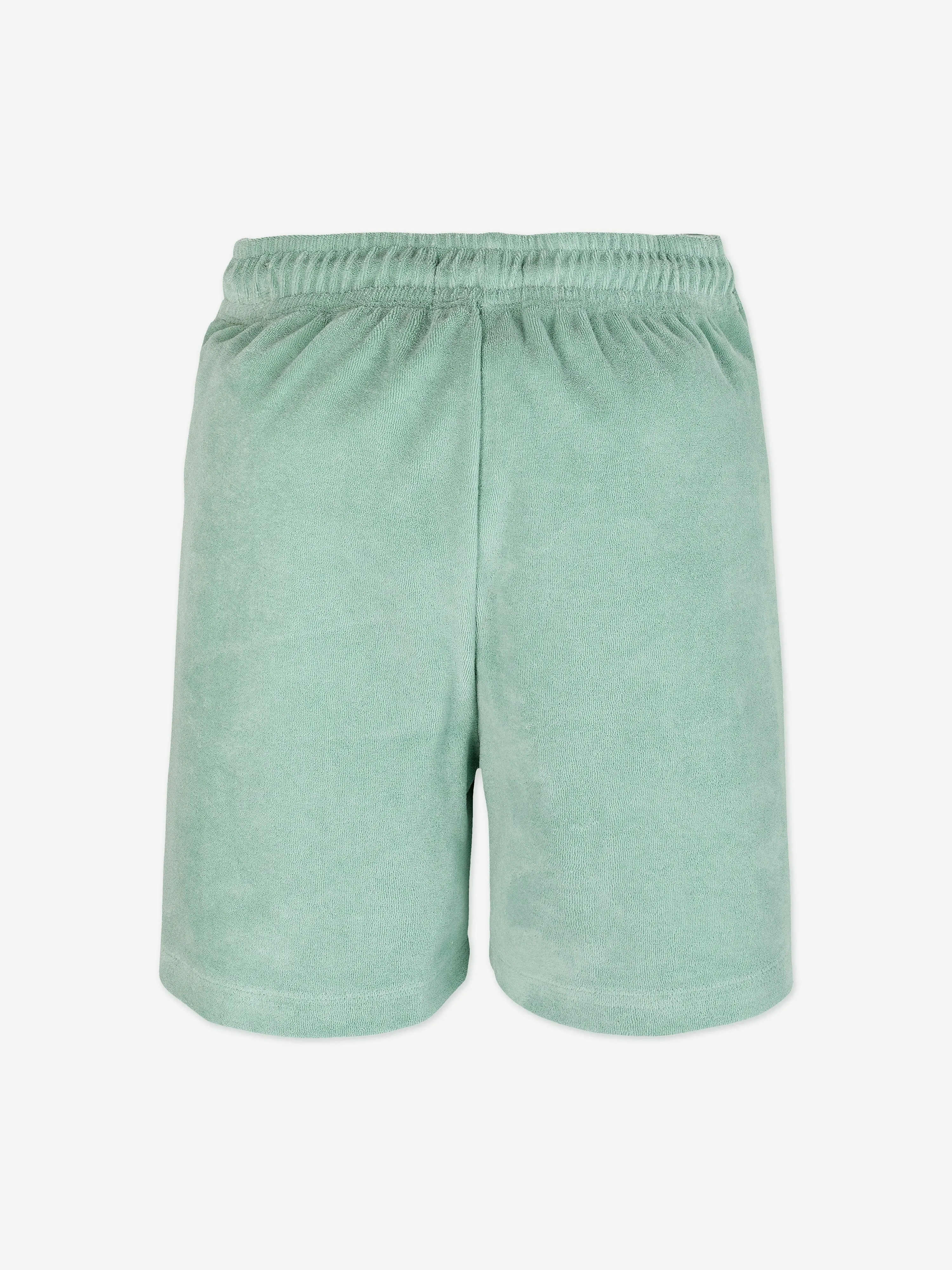 Boys Towelling Texture Shorts in Green