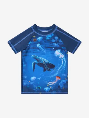 Boys Turtle Rash Guard in Blue (UPF50 )