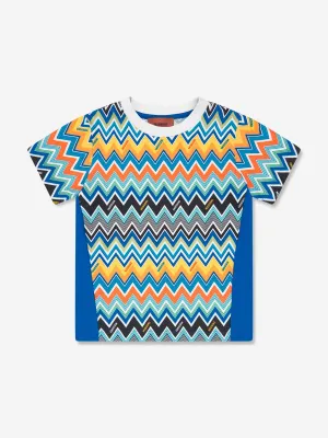 Boys Zigzag Print T-Shirt in Blue
