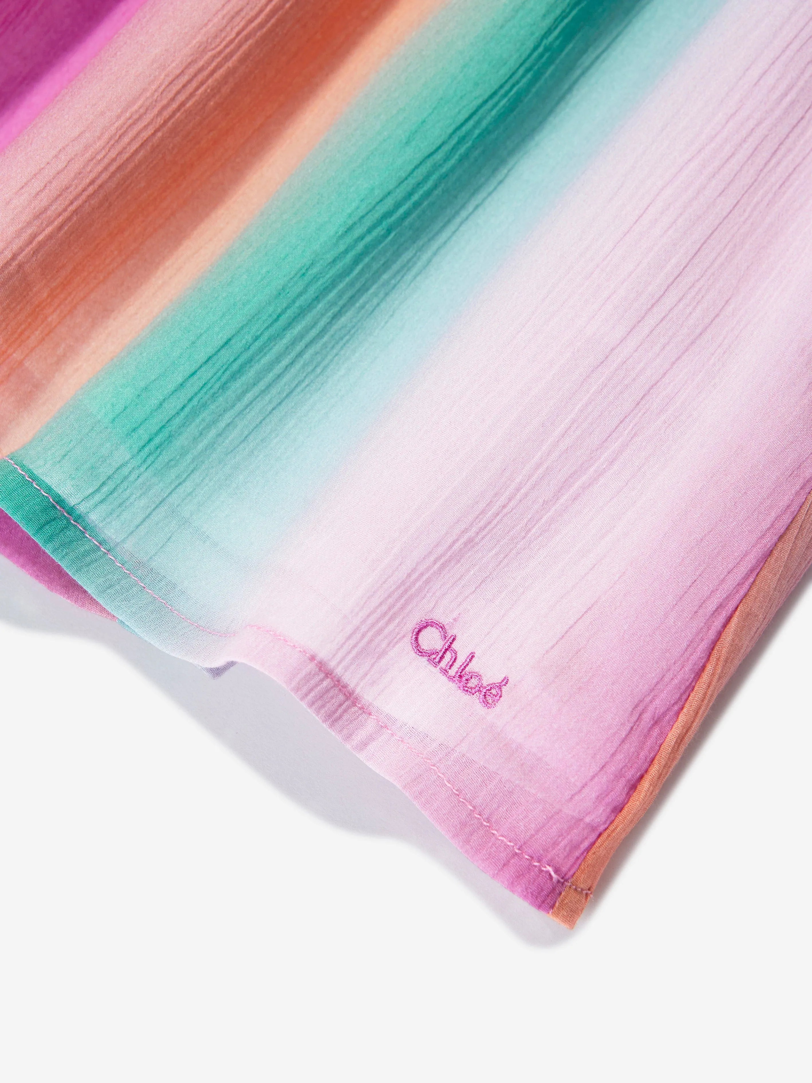 Chlo Baby Girls Crepe Rainbow Dress in Multicolour