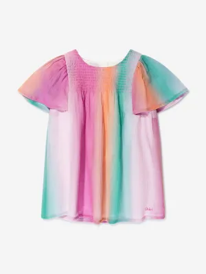 Chlo Baby Girls Crepe Rainbow Dress in Multicolour
