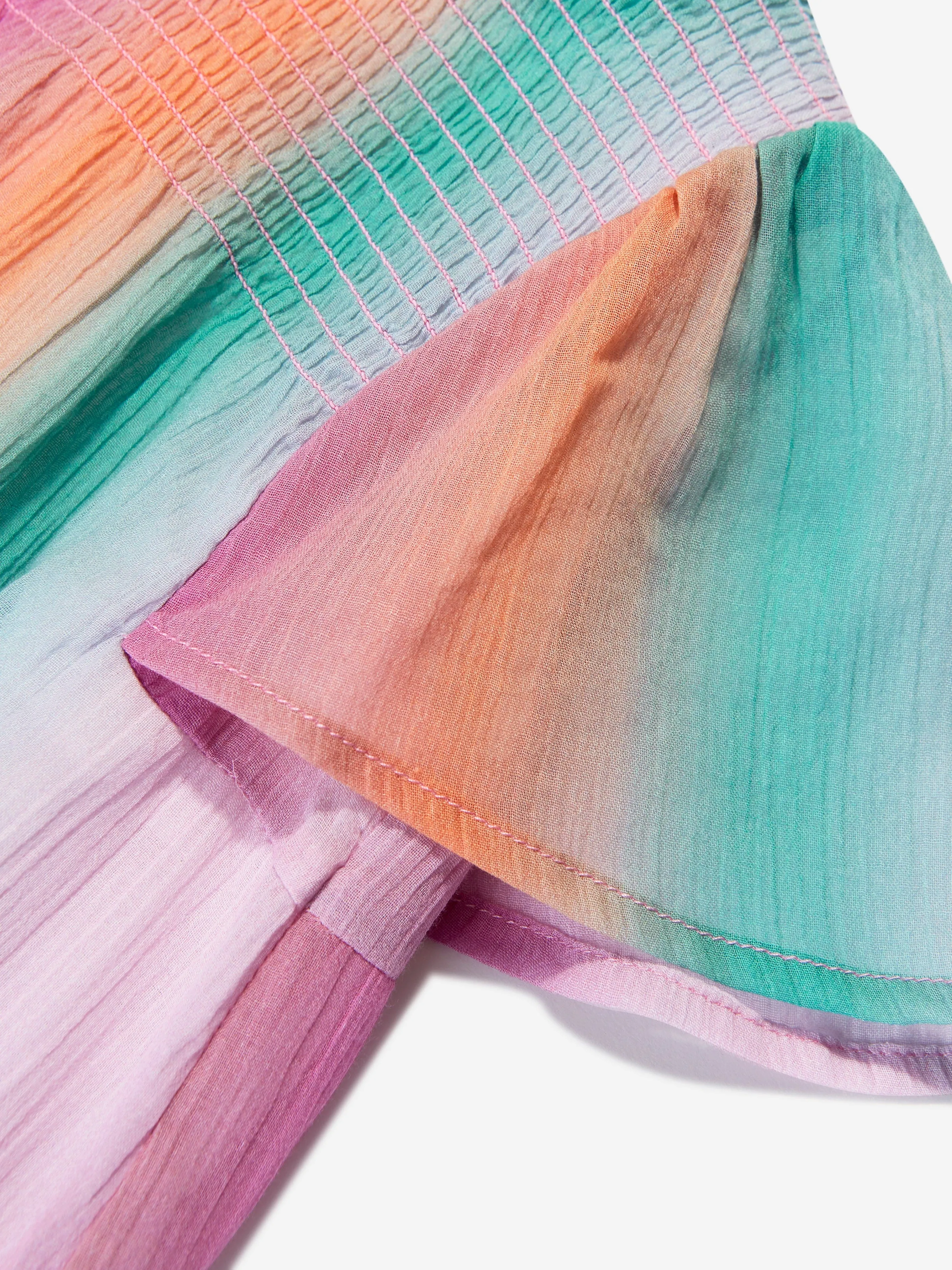 Chlo Baby Girls Crepe Rainbow Dress in Multicolour