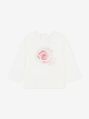 Chlo Baby Girls Long Sleeve Spiral T-Shirt in White
