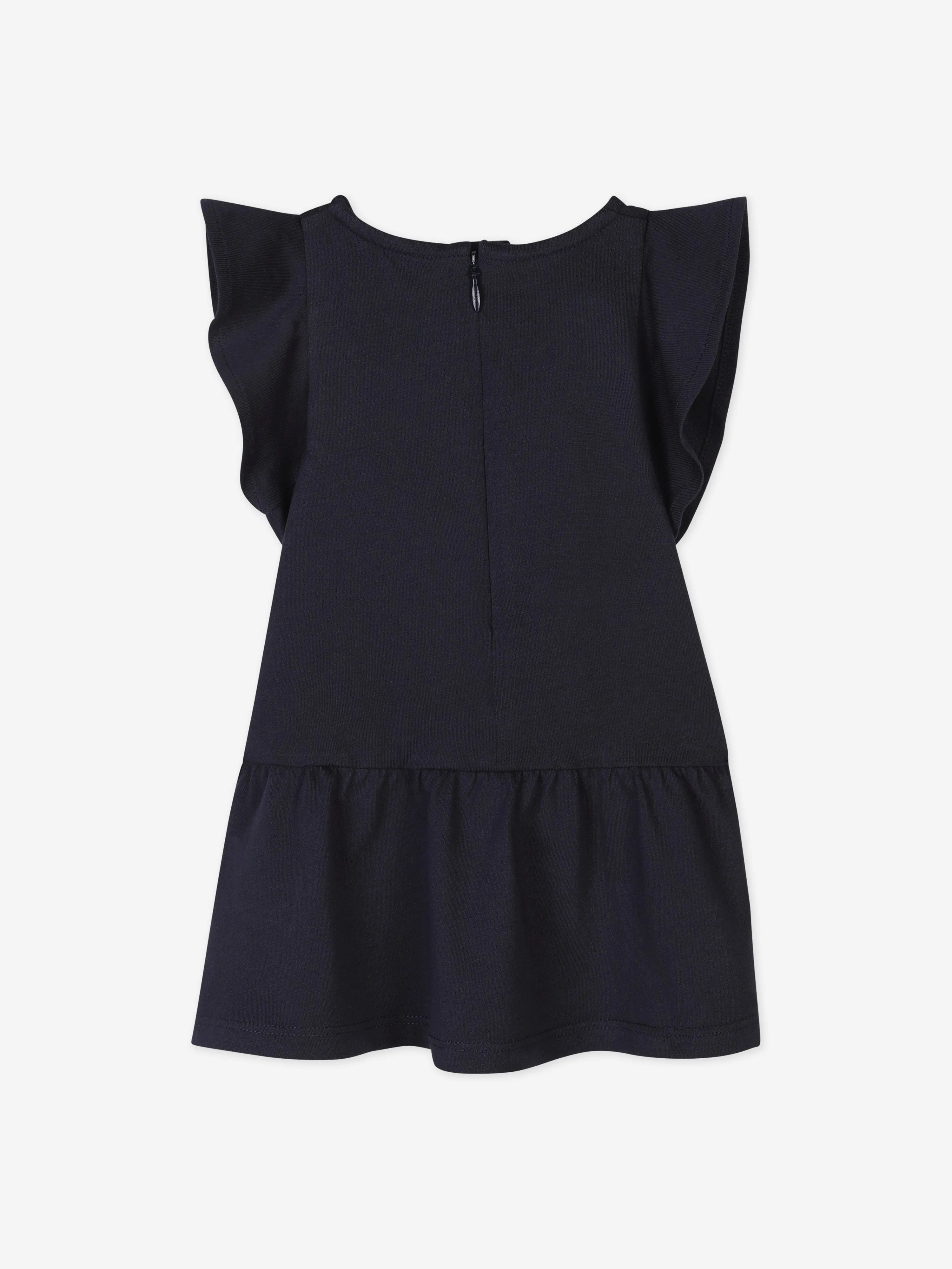 Chlo Baby Girls Paris Logo Jersey Dress in Navy