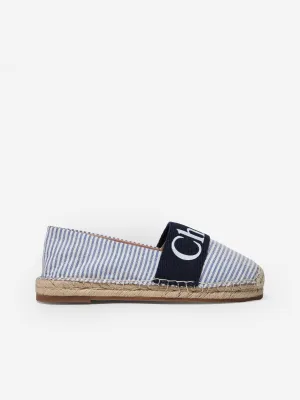 Chlo Girls Logo Espadrilles in Blue