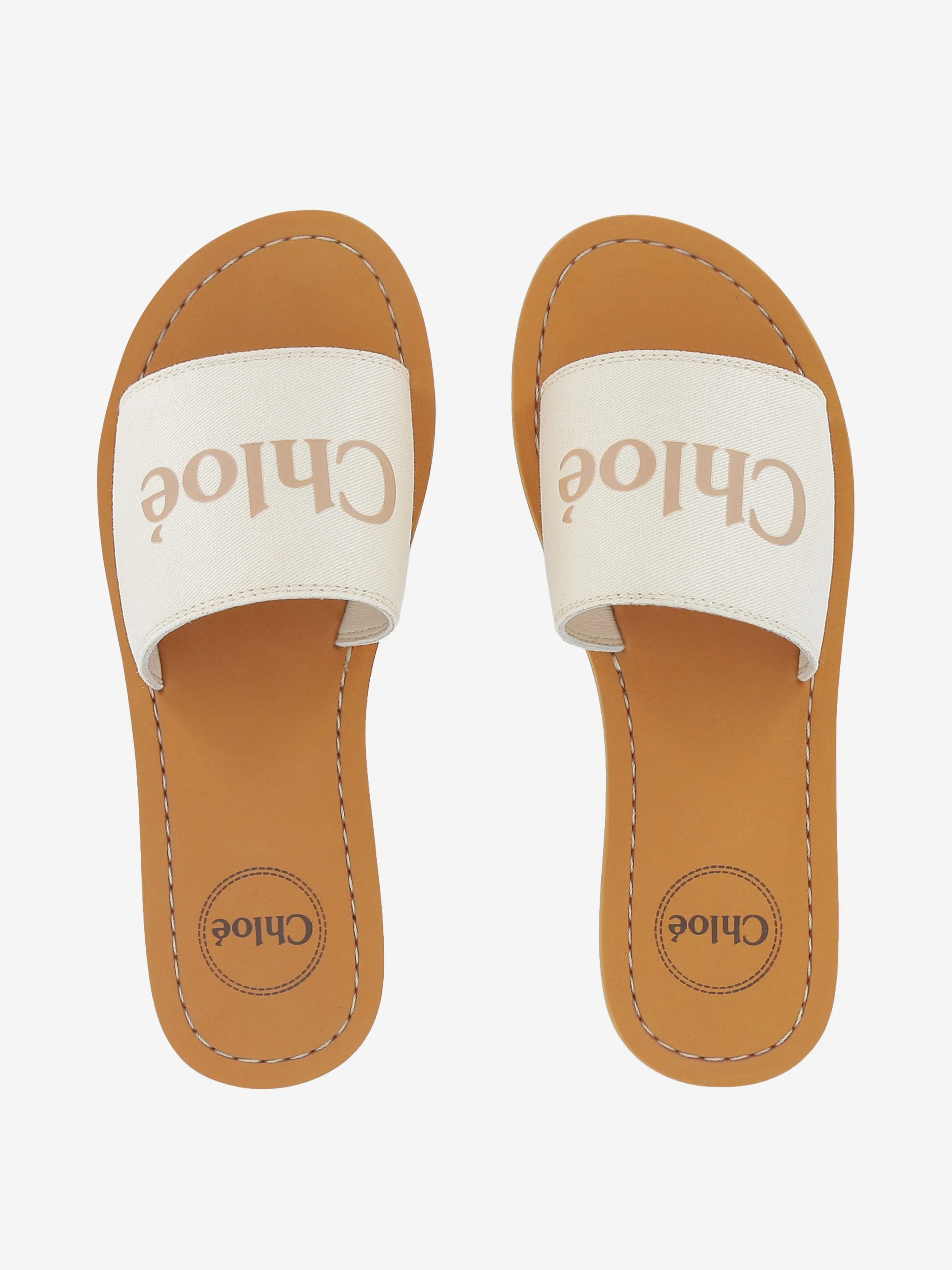 Chlo Girls Logo Sliders in Ivory