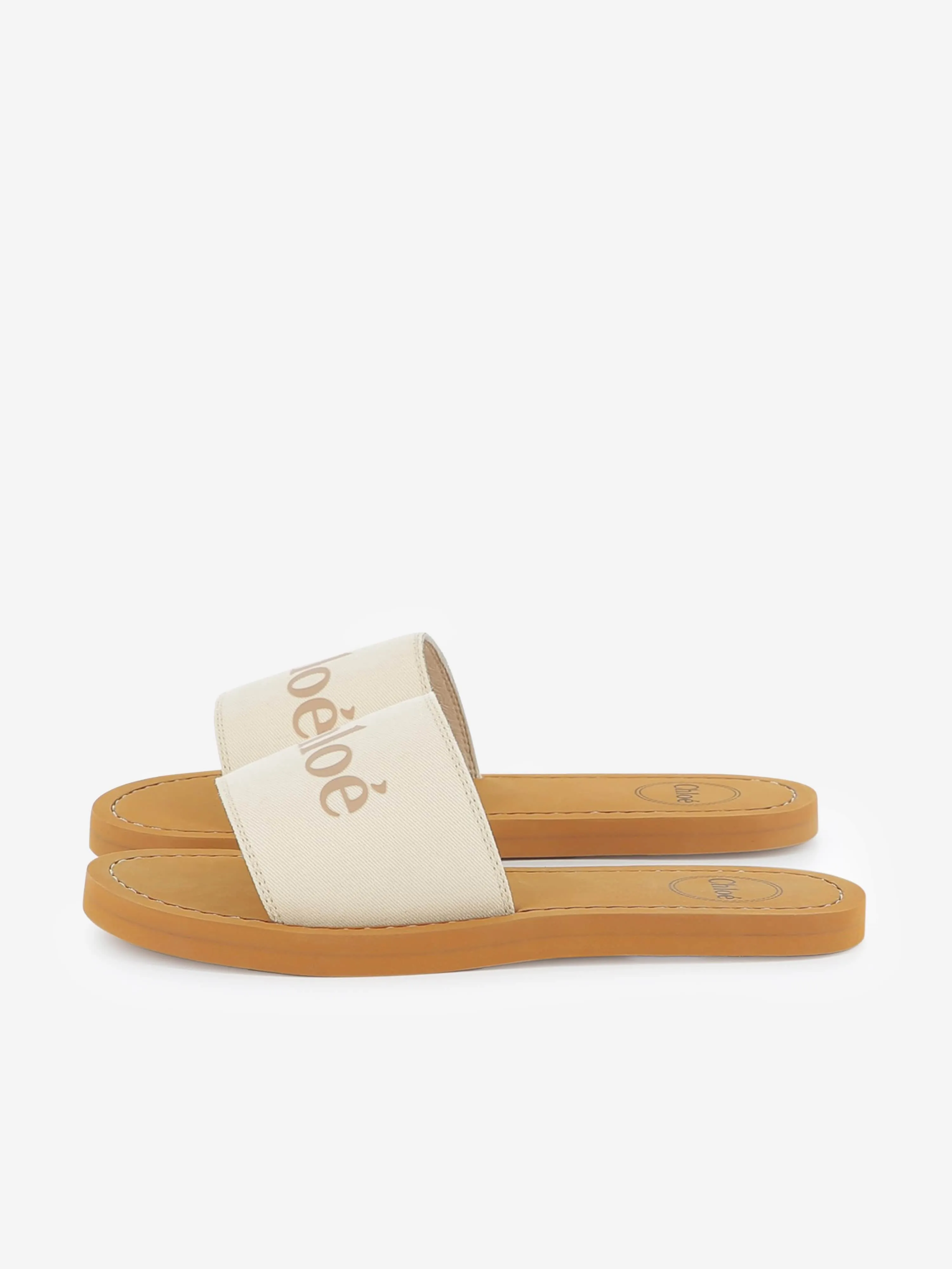 Chlo Girls Logo Sliders in Ivory