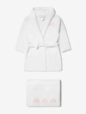Cotton and Company Girls Cotton Crown Bathrobe And Towel Set