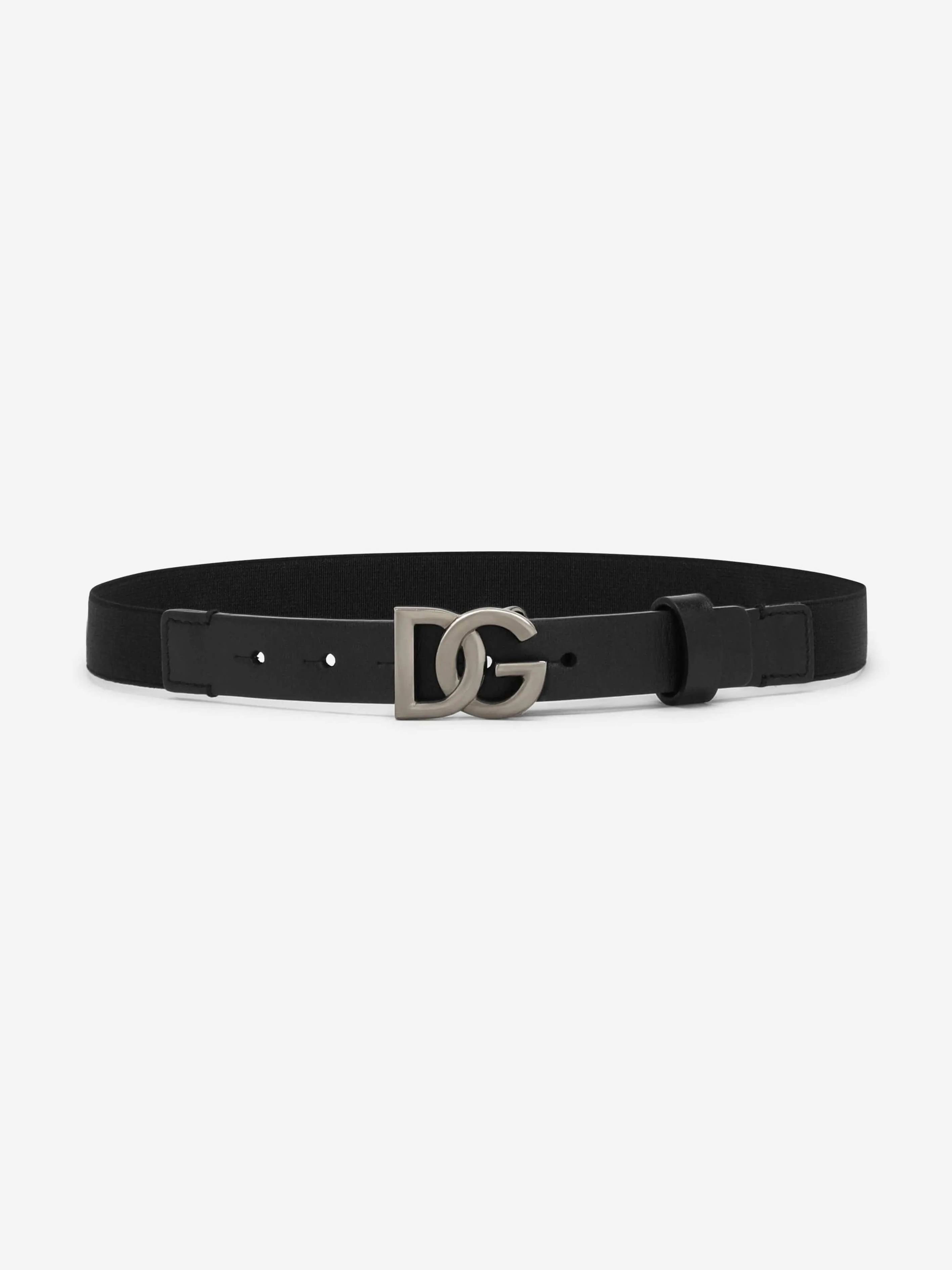 Dolce & Gabbana Boys Elasticated Logo Belt in Black