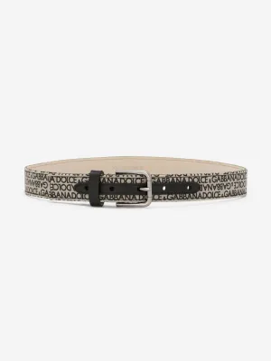 Dolce & Gabbana Boys Logo Belt in Beige