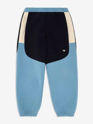 Emporio Armani Boys Colourblock Joggers in Blue