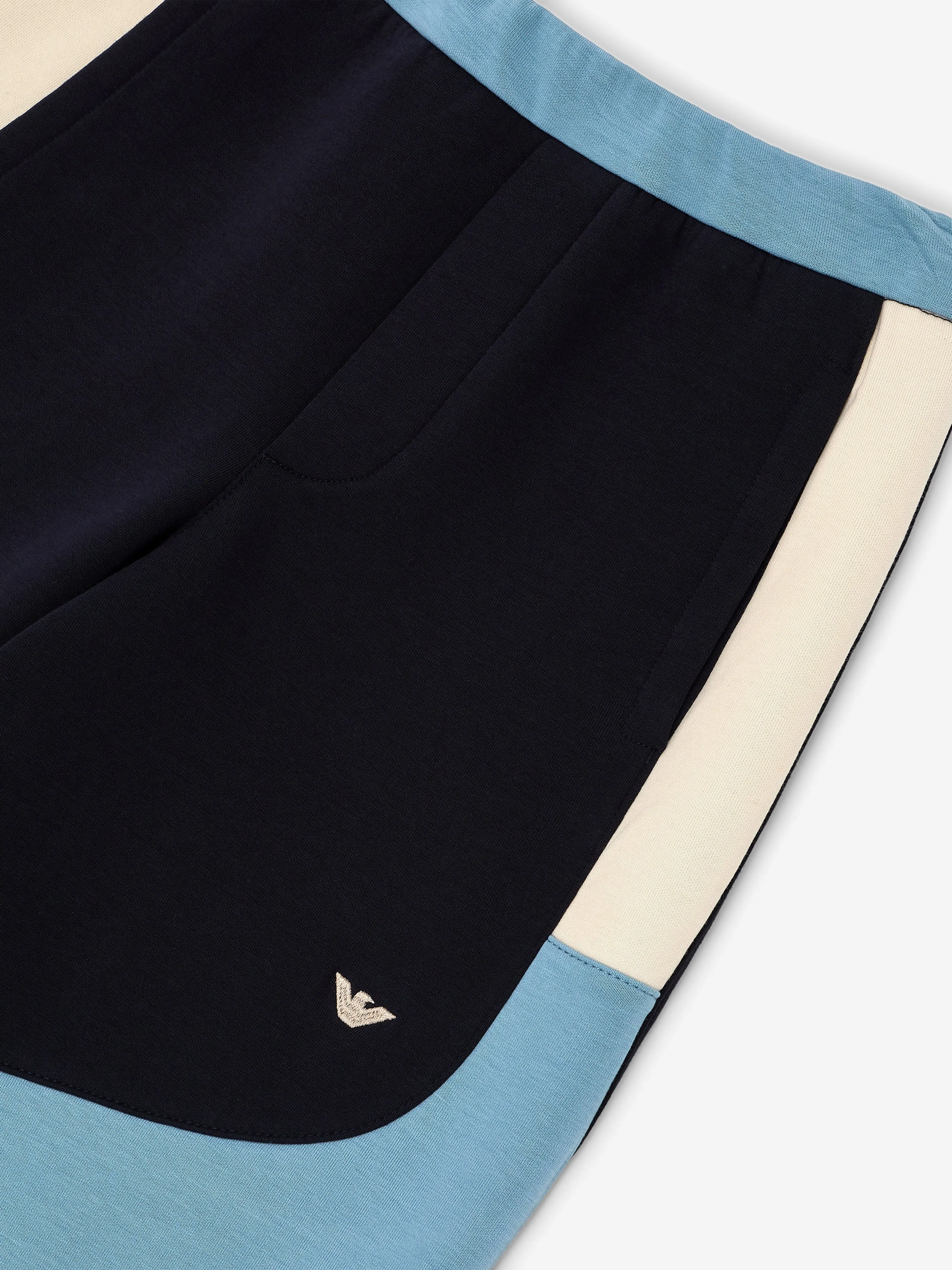 Emporio Armani Boys Colourblock Joggers in Blue