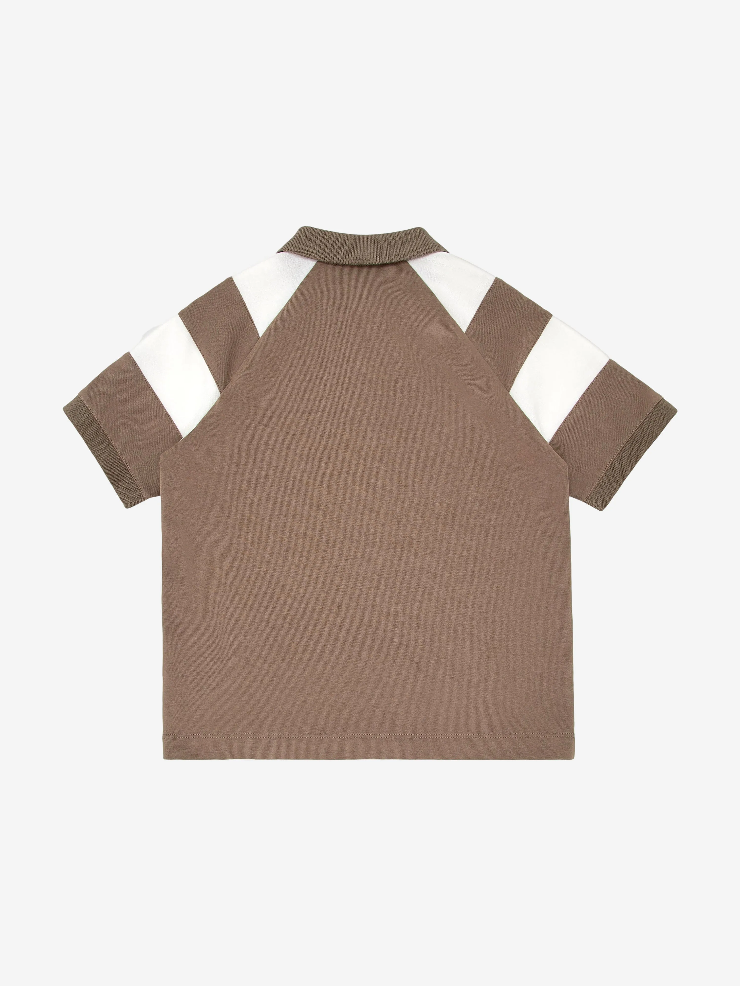 Emporio Armani Boys Colourblock Polo Shirt in Brown