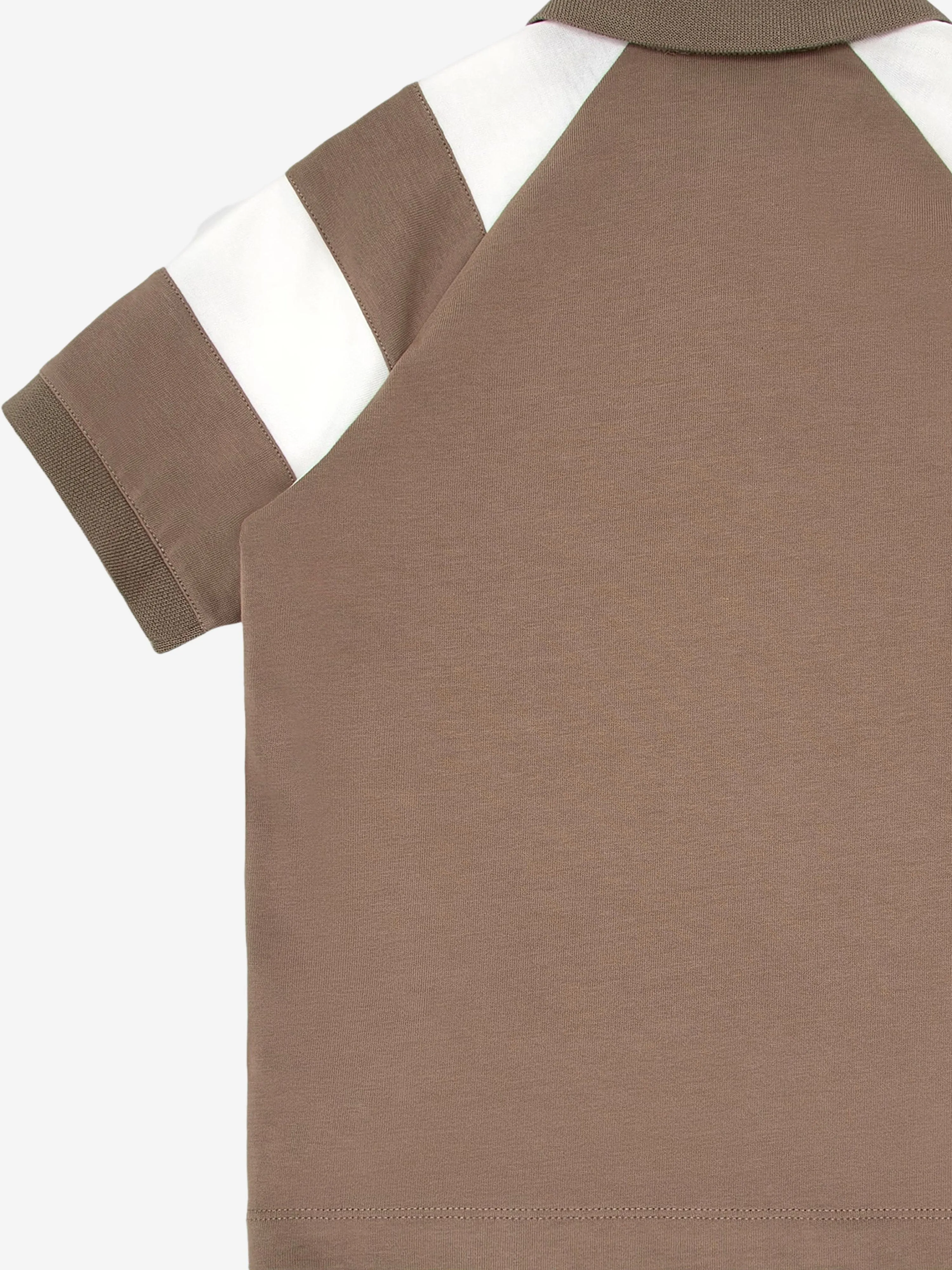 Emporio Armani Boys Colourblock Polo Shirt in Brown