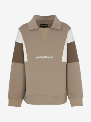 Emporio Armani Boys Colourblock Sweatshirt in Brown