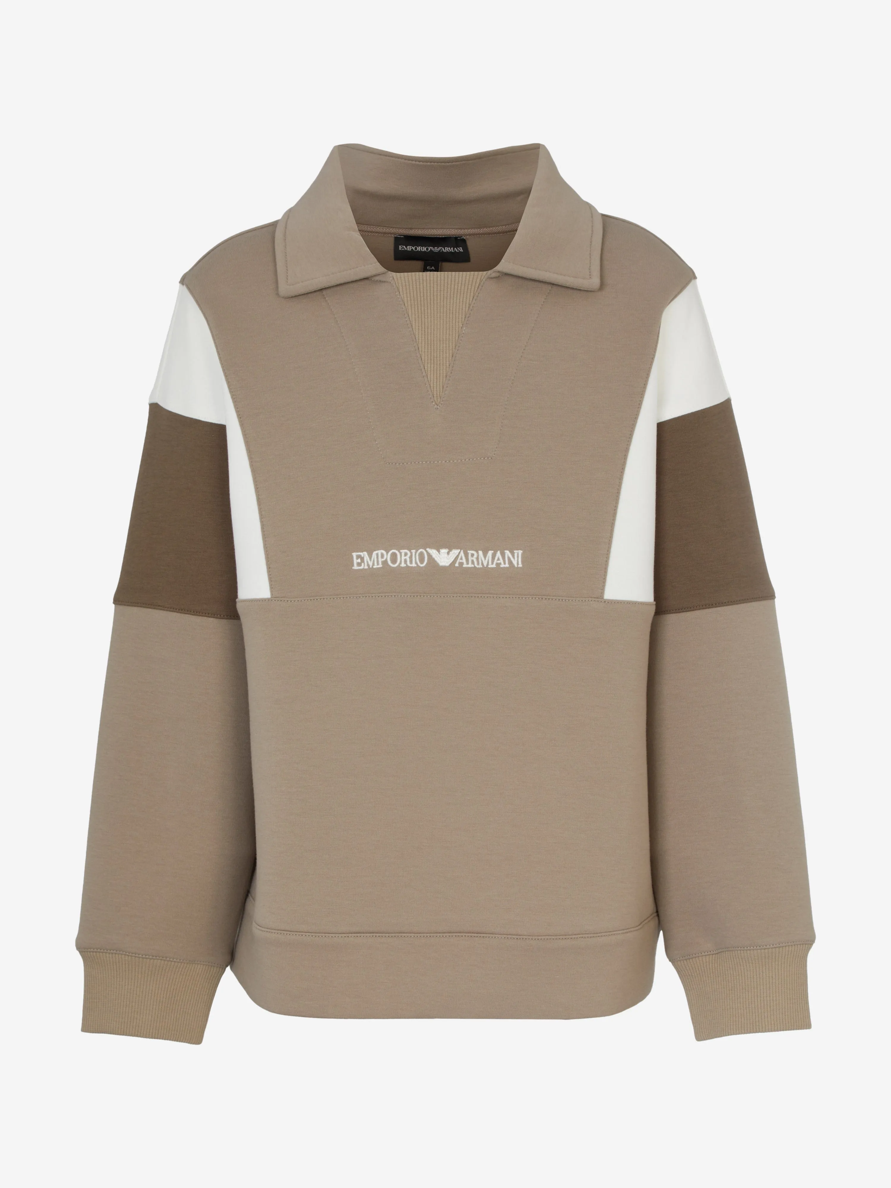 Emporio Armani Boys Colourblock Sweatshirt in Brown