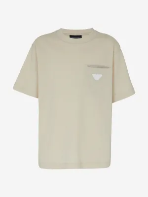 Emporio Armani Boys Logo Pocket T-Shirt in Beige