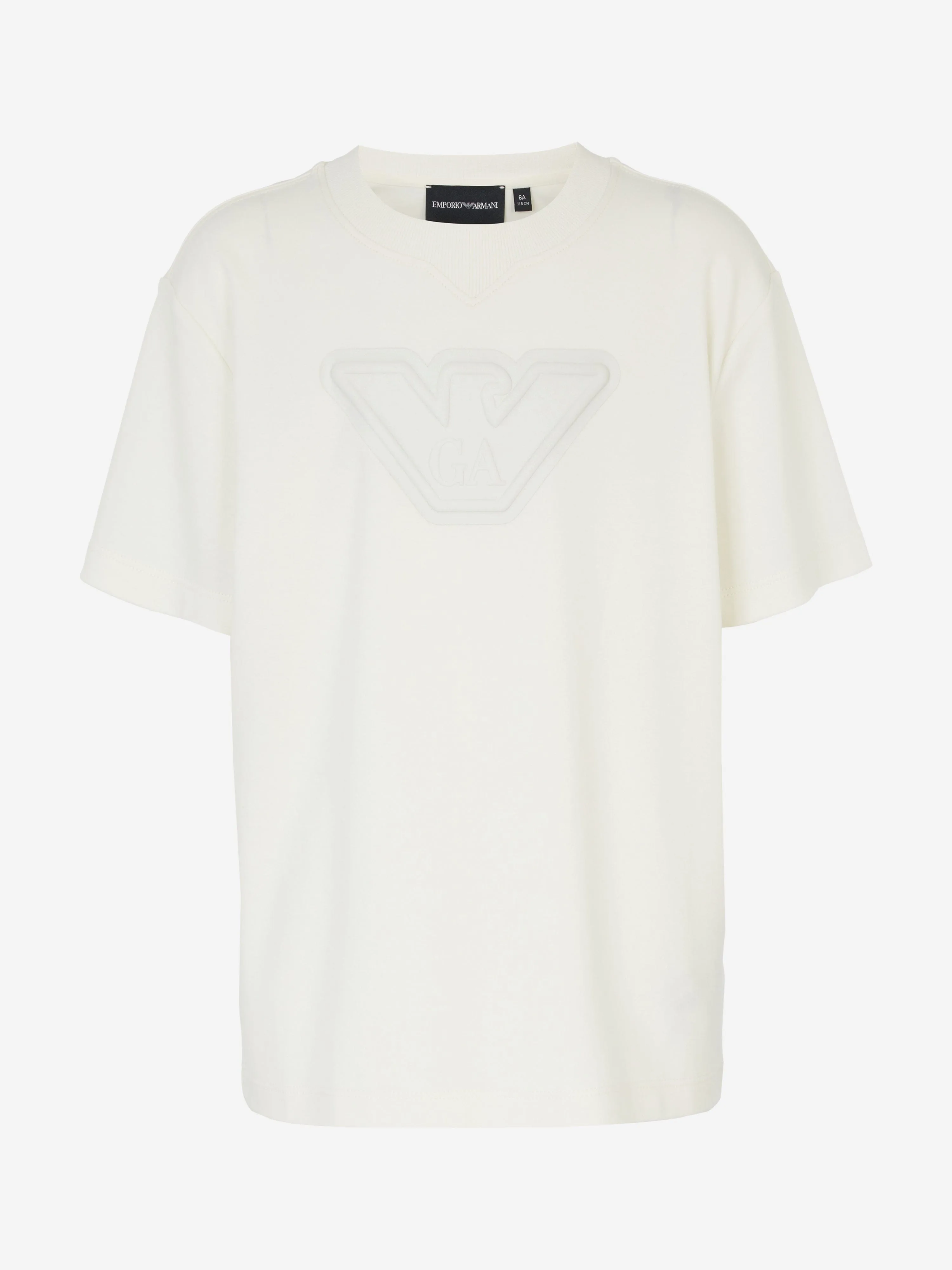 Emporio Armani Boys Logo T-Shirt in Ivory