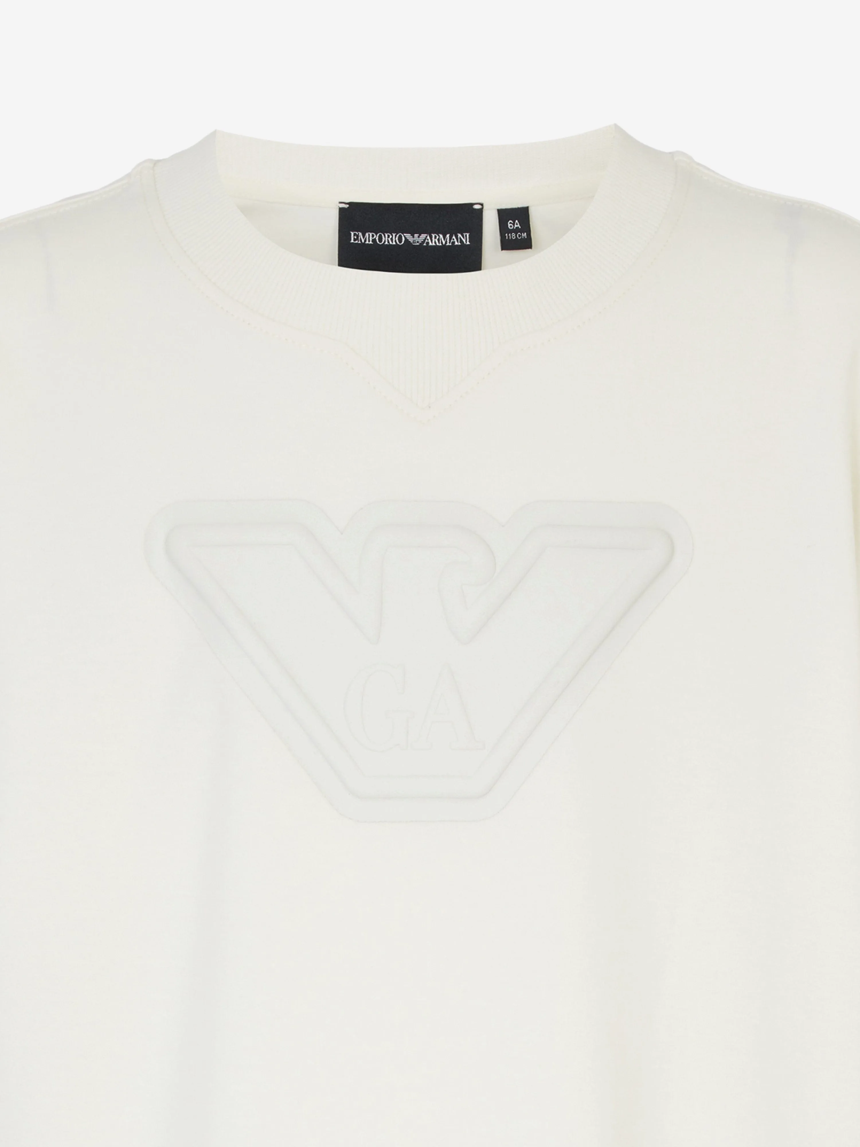 Emporio Armani Boys Logo T-Shirt in Ivory