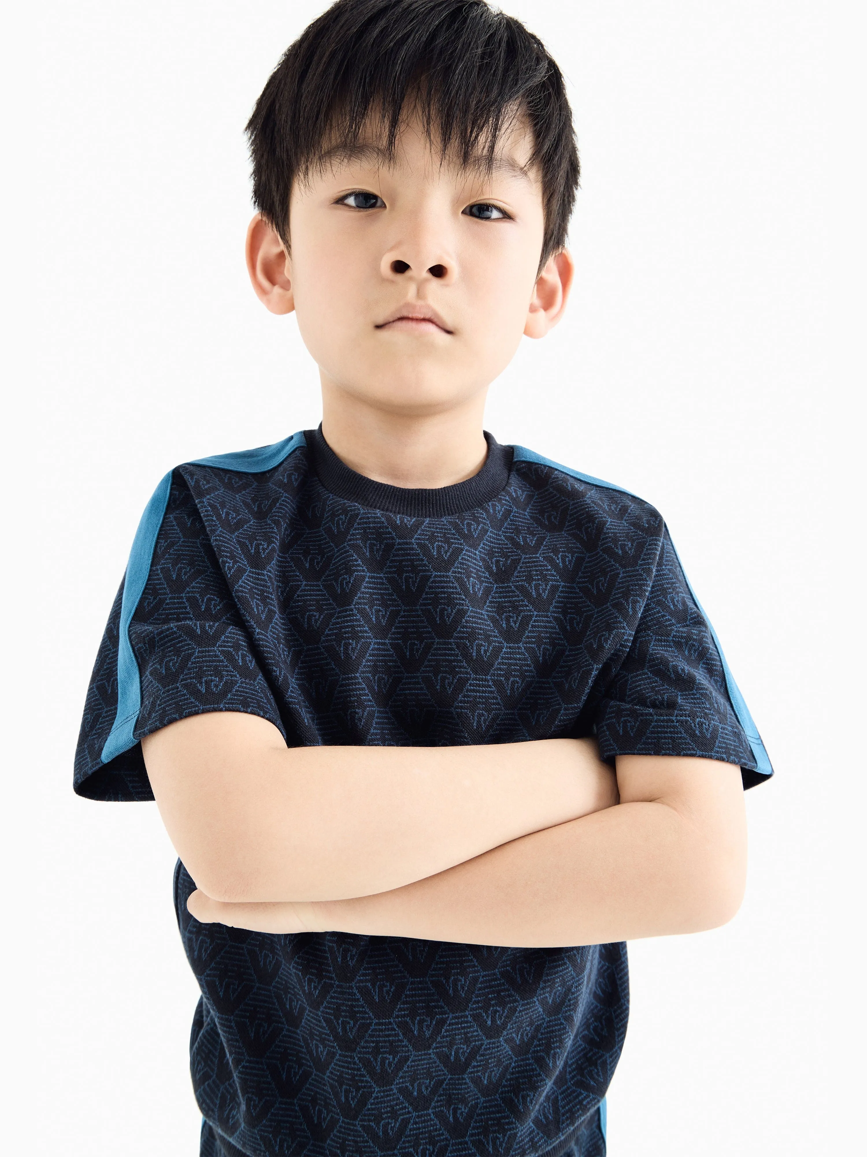 Emporio Armani Boys Logo T-Shirt in Navy