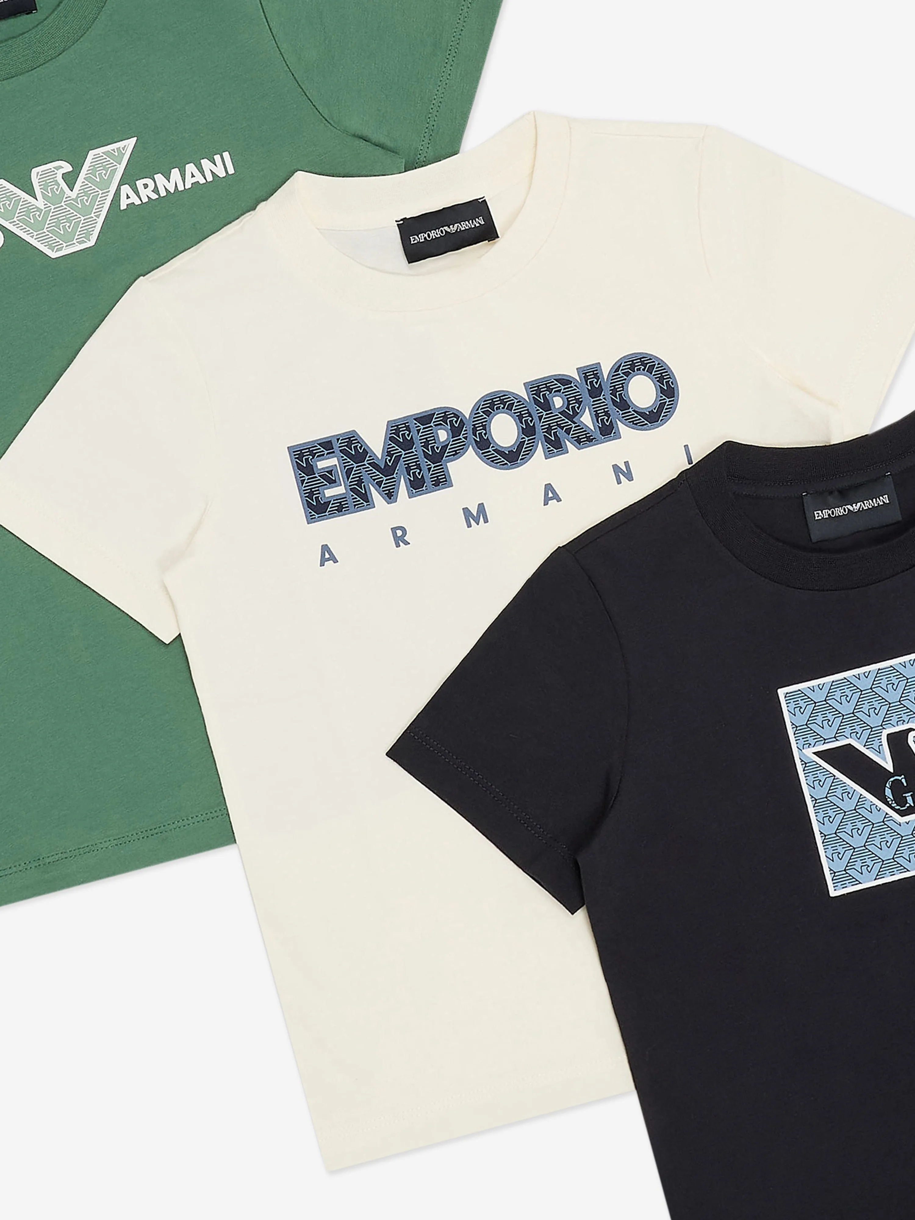 Emporio Armani Boys T-Shirt Set (3 Pack) in Navy