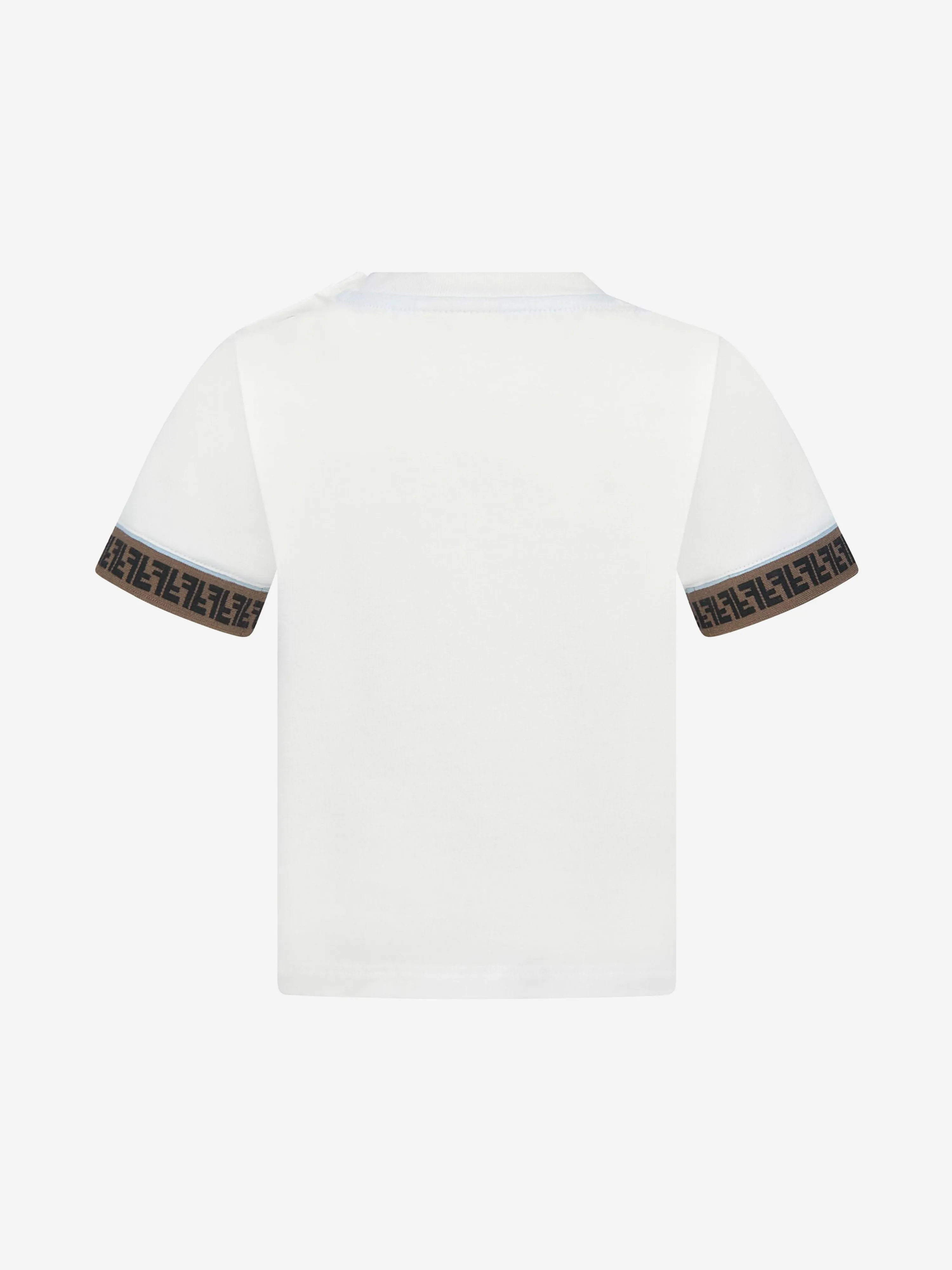 Fendi Baby Boys FF Logo Trim T-Shirt in White