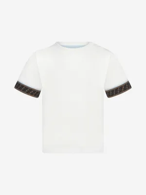 Fendi Baby Boys FF Logo Trim T-Shirt in White