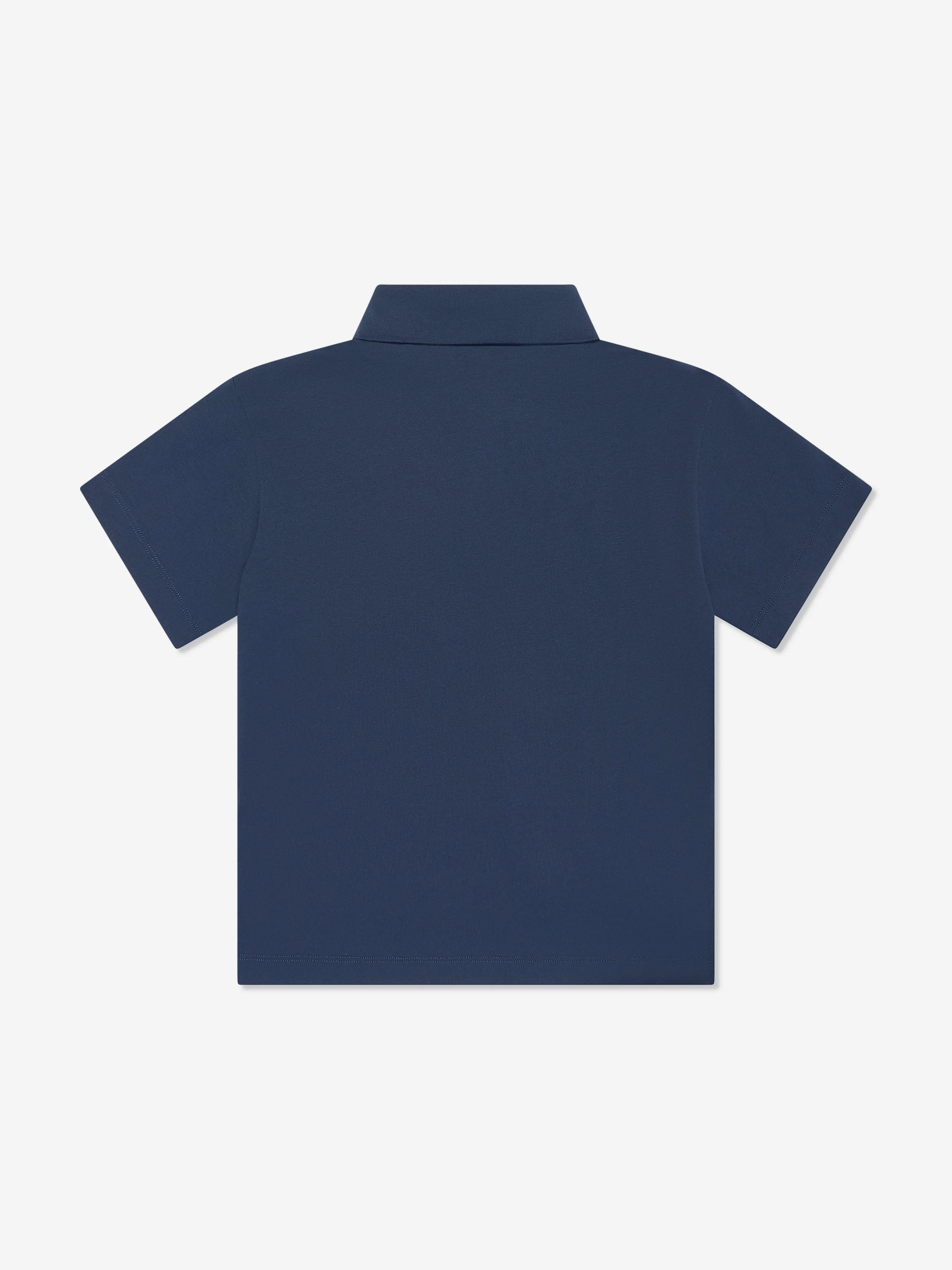 Fendi Boys FF Logo Polo Shirt In Navy