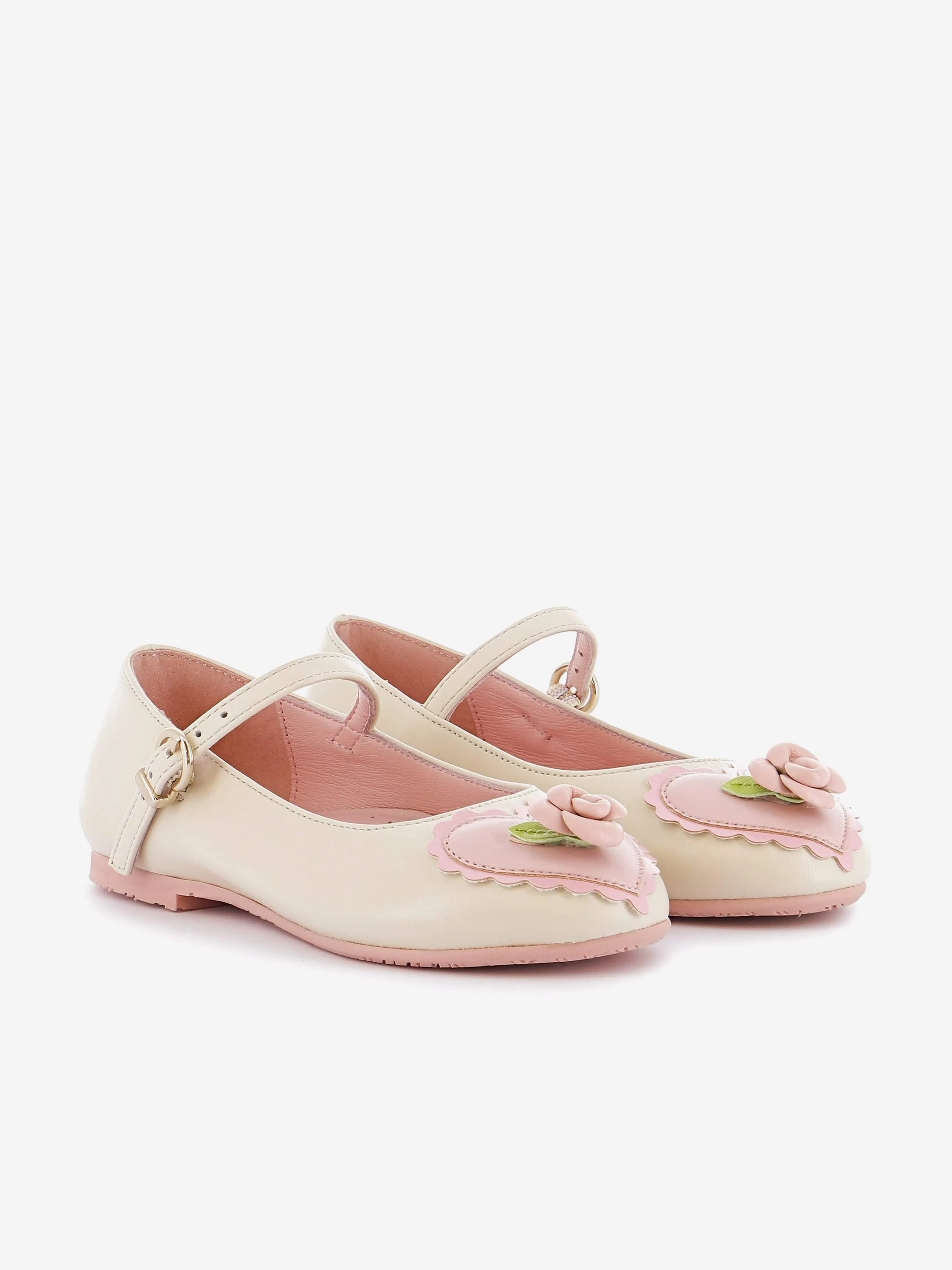 Girls Amora Flat in Ivory