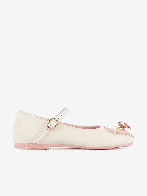 Girls Amora Flat in Ivory