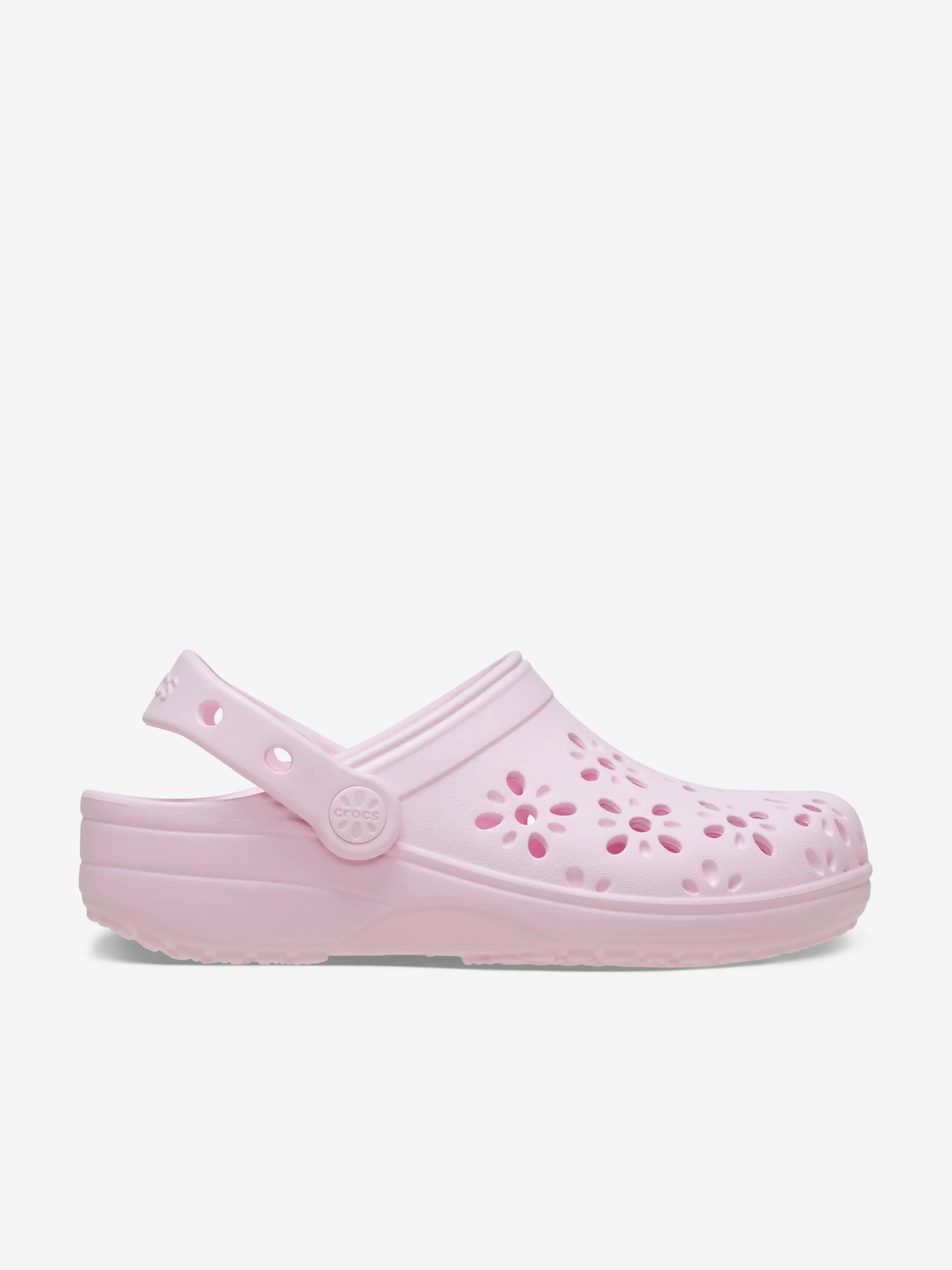 Girls Classic Floral Cut Out Clog in Pink