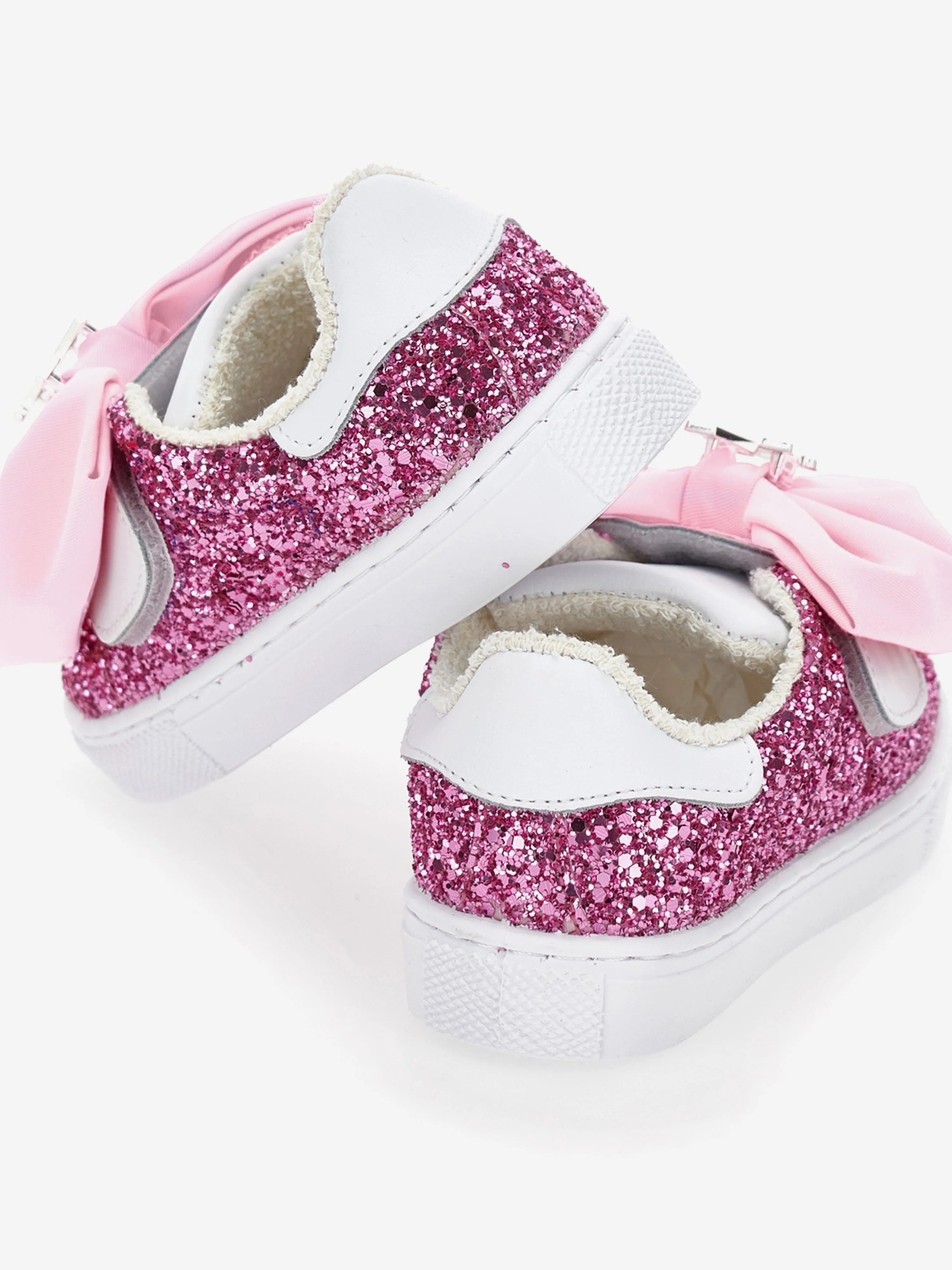 Girls Glitter Bow Trainers in Pink