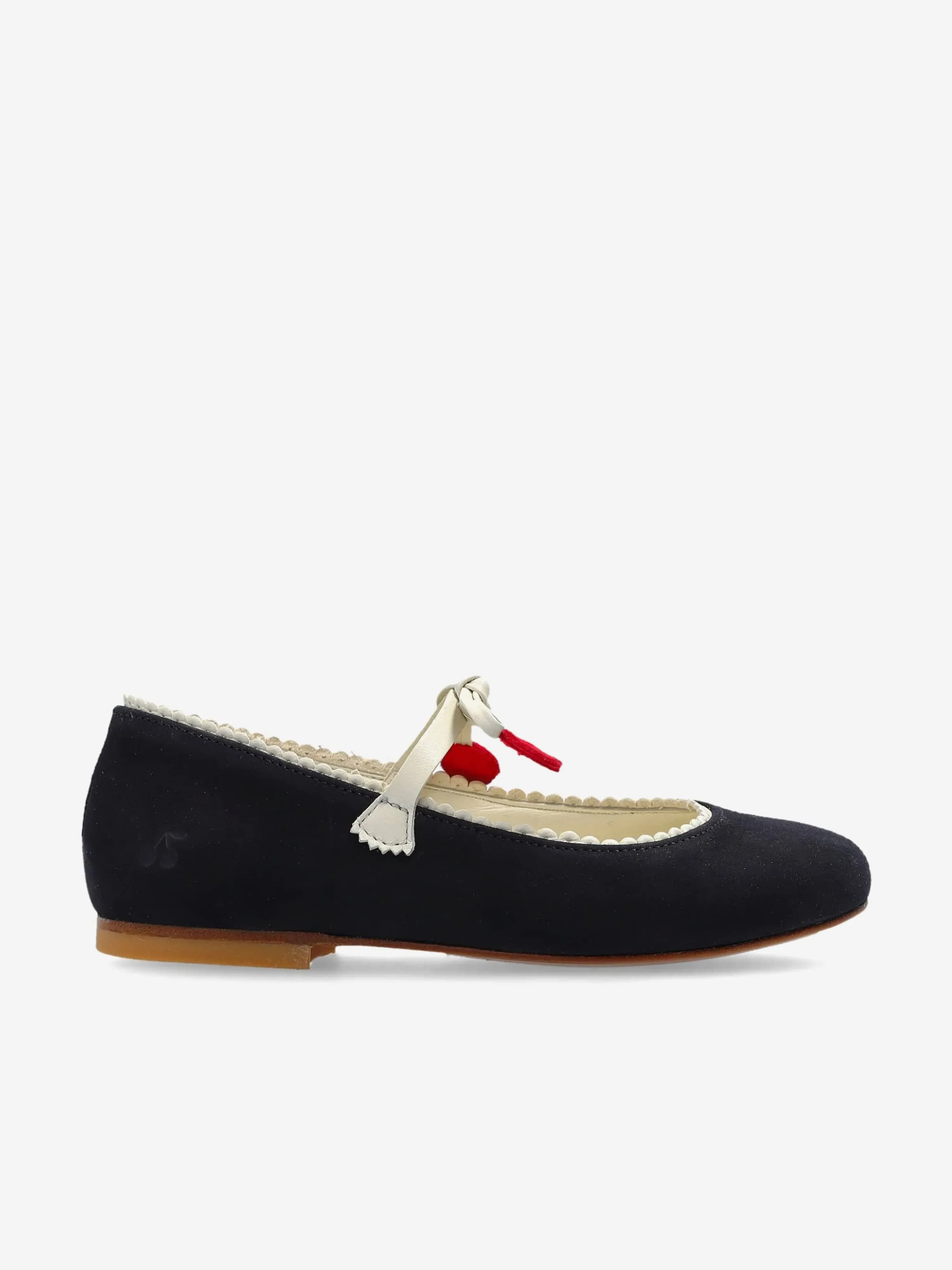 Girls Leather Emilda Ballerinas in Navy