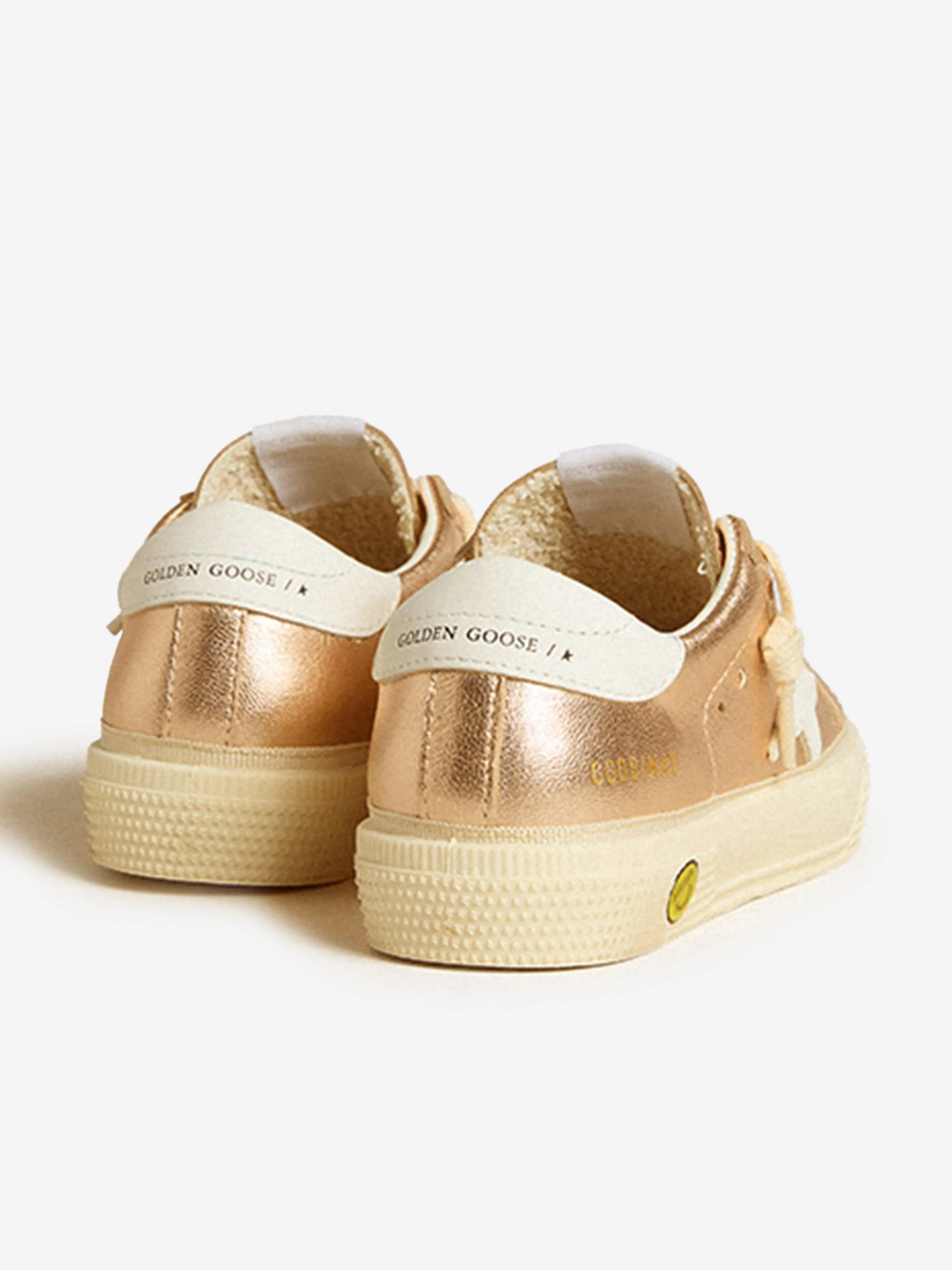 Girls Leather Laminated May Trainers in Pink