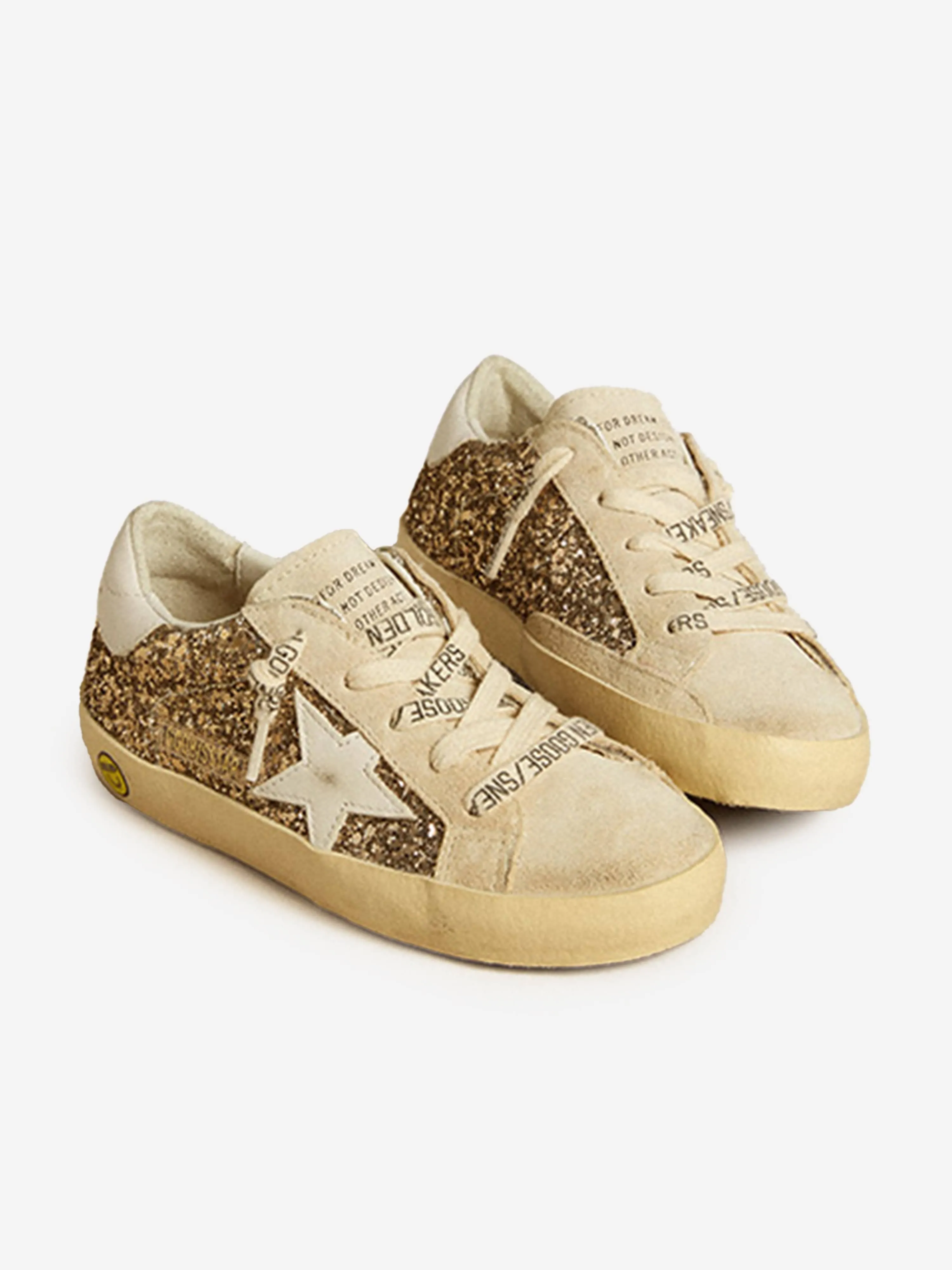 Girls Super-Star Glitter Trainers in Beige