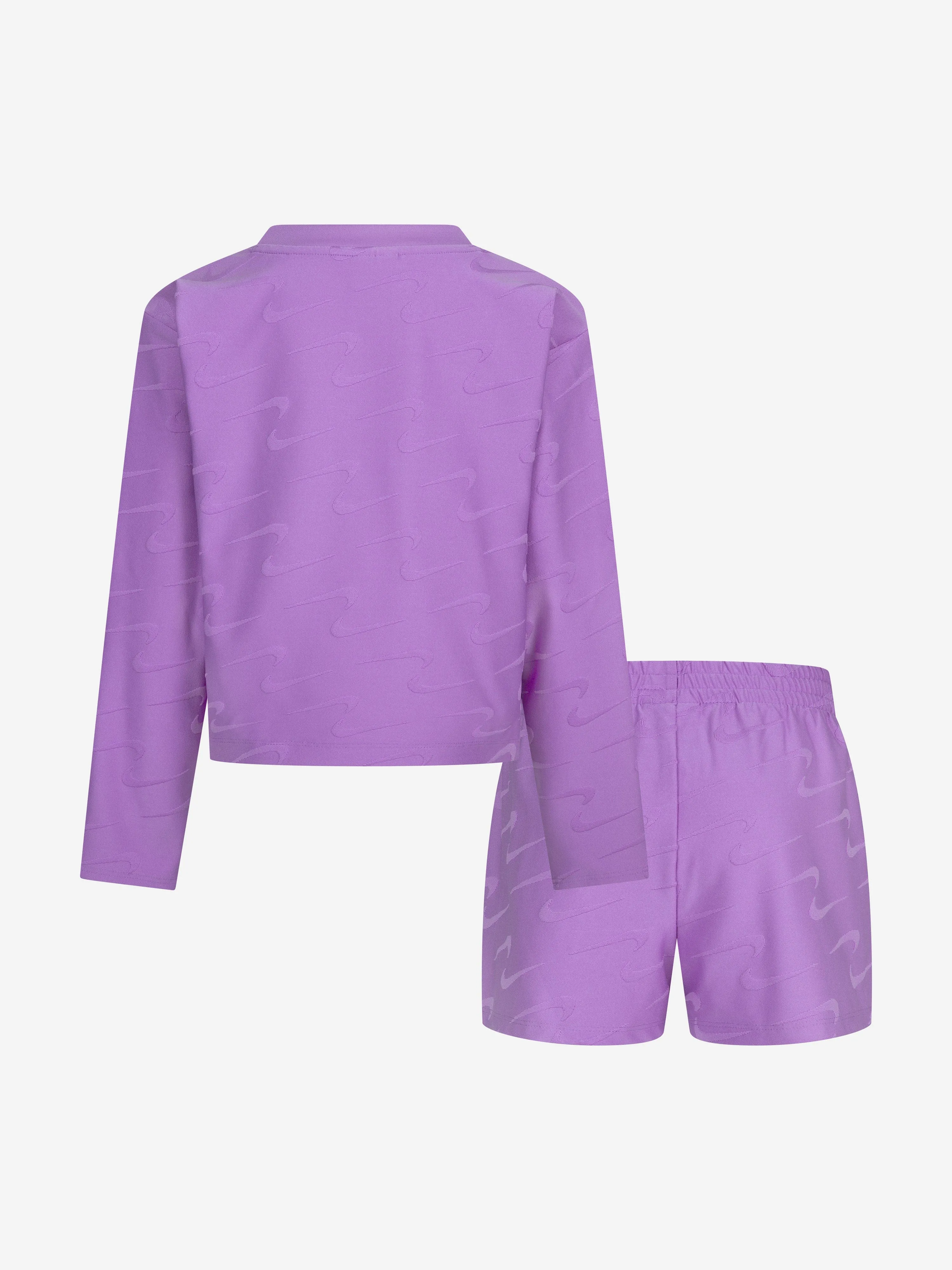 Girls Swoosh Motion Short Set in Purple